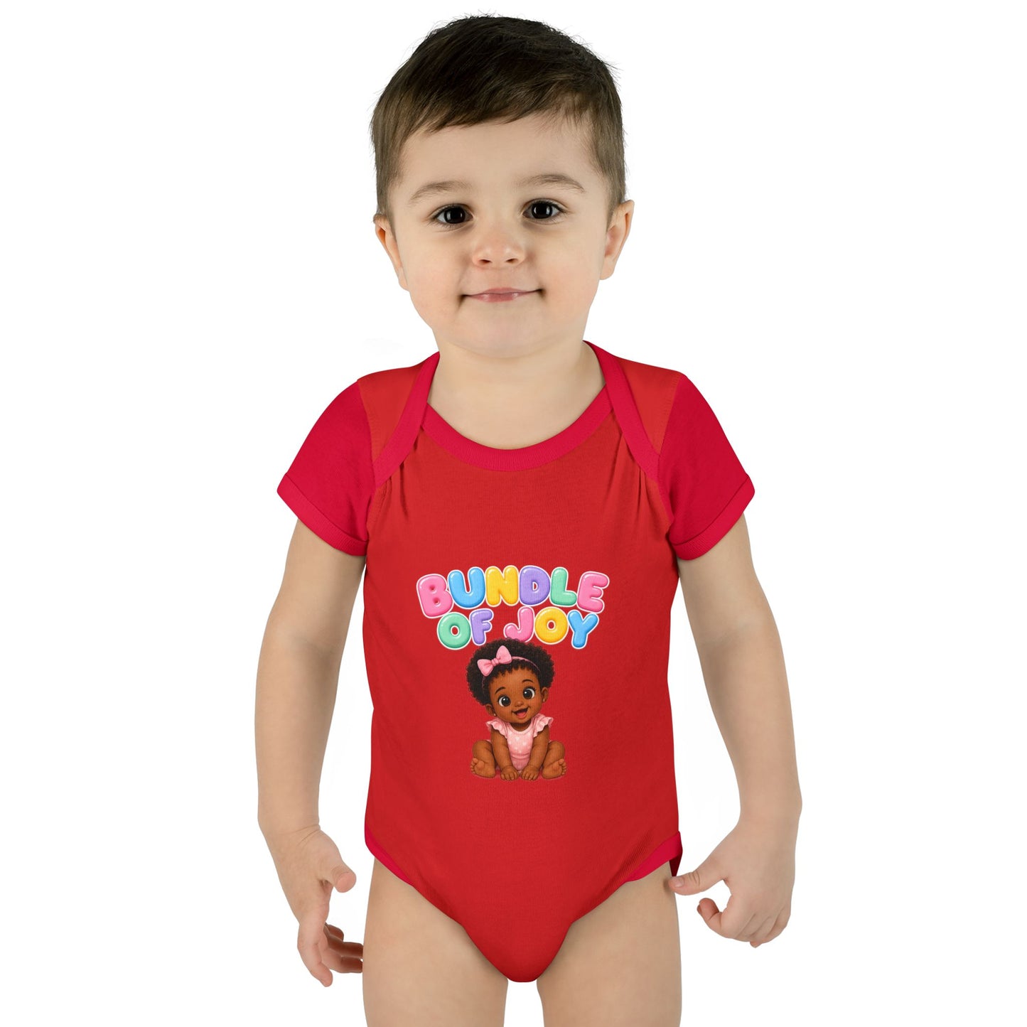 Baby Bodysuit - "Bundle of Joy" Cute African American Baby Graphic