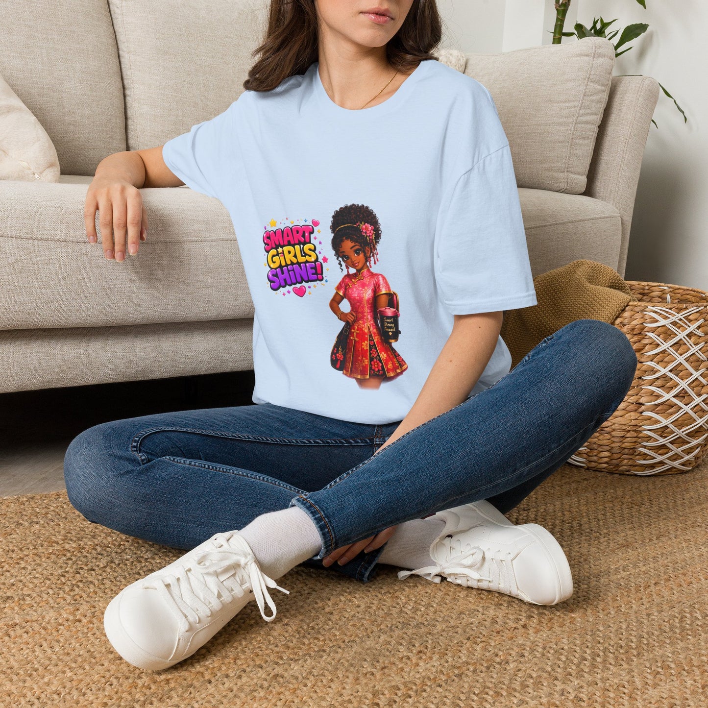 Smart Girls Shine! T-Shirt — Empowering Girl Power Graphic Tee