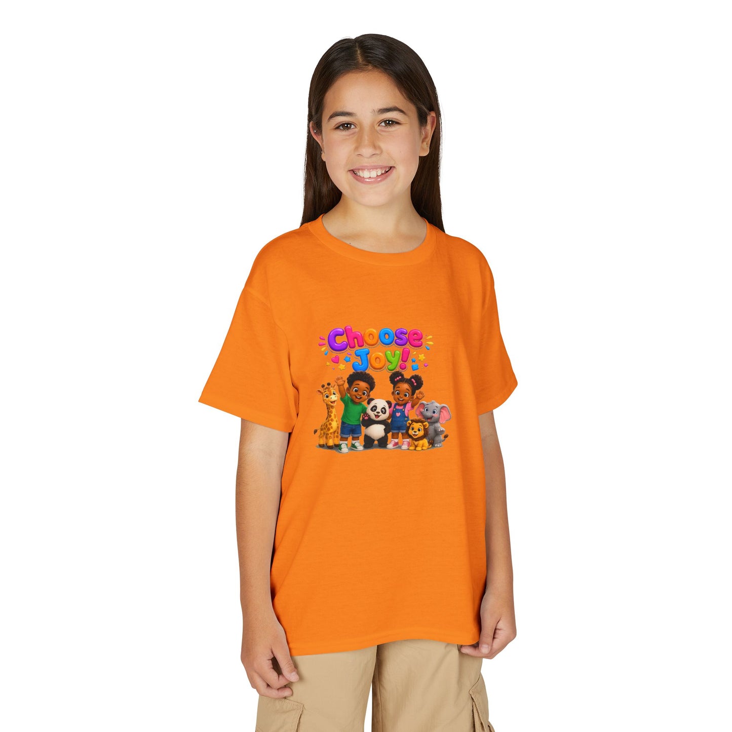 Kids T-Shirt — "Choose Joy" Cute Animal Friends Graphic Tee