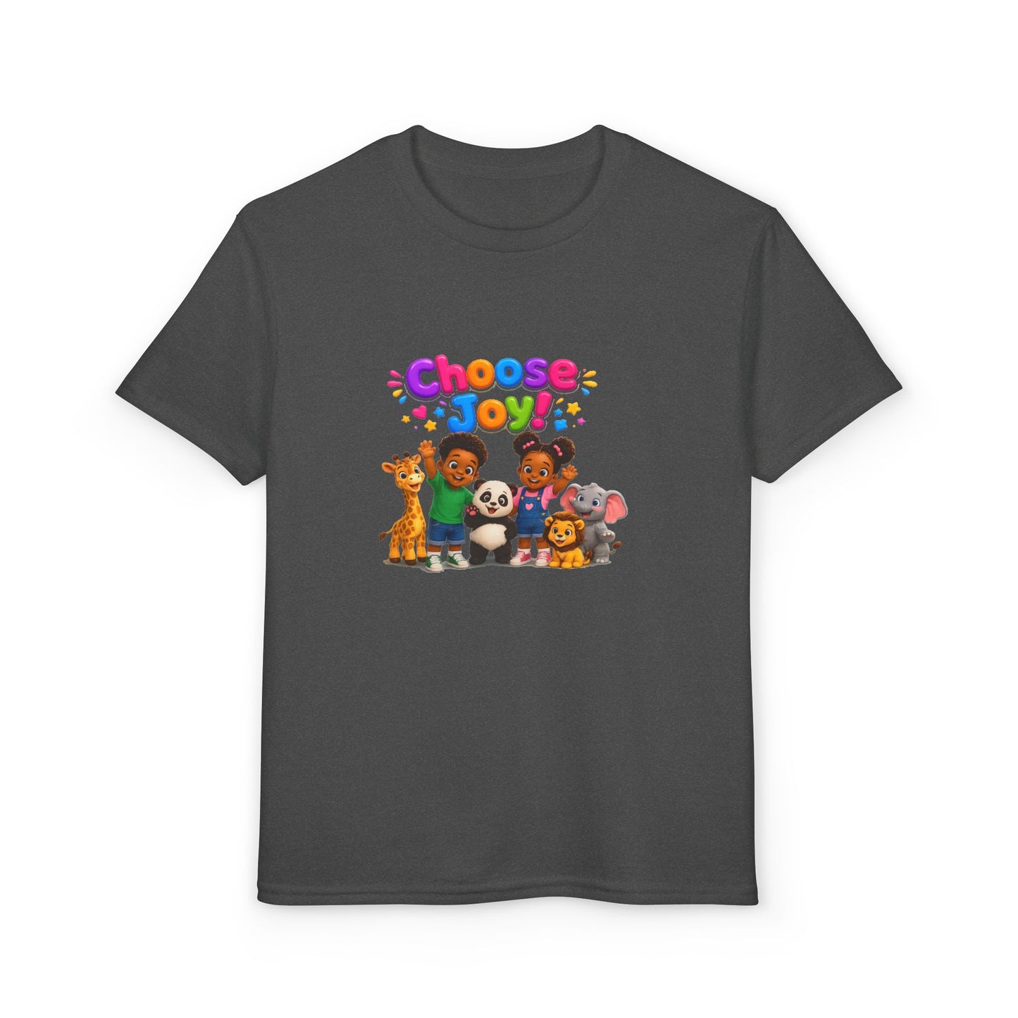 Kids T-Shirt — "Choose Joy" Cute Animal Friends Graphic Tee