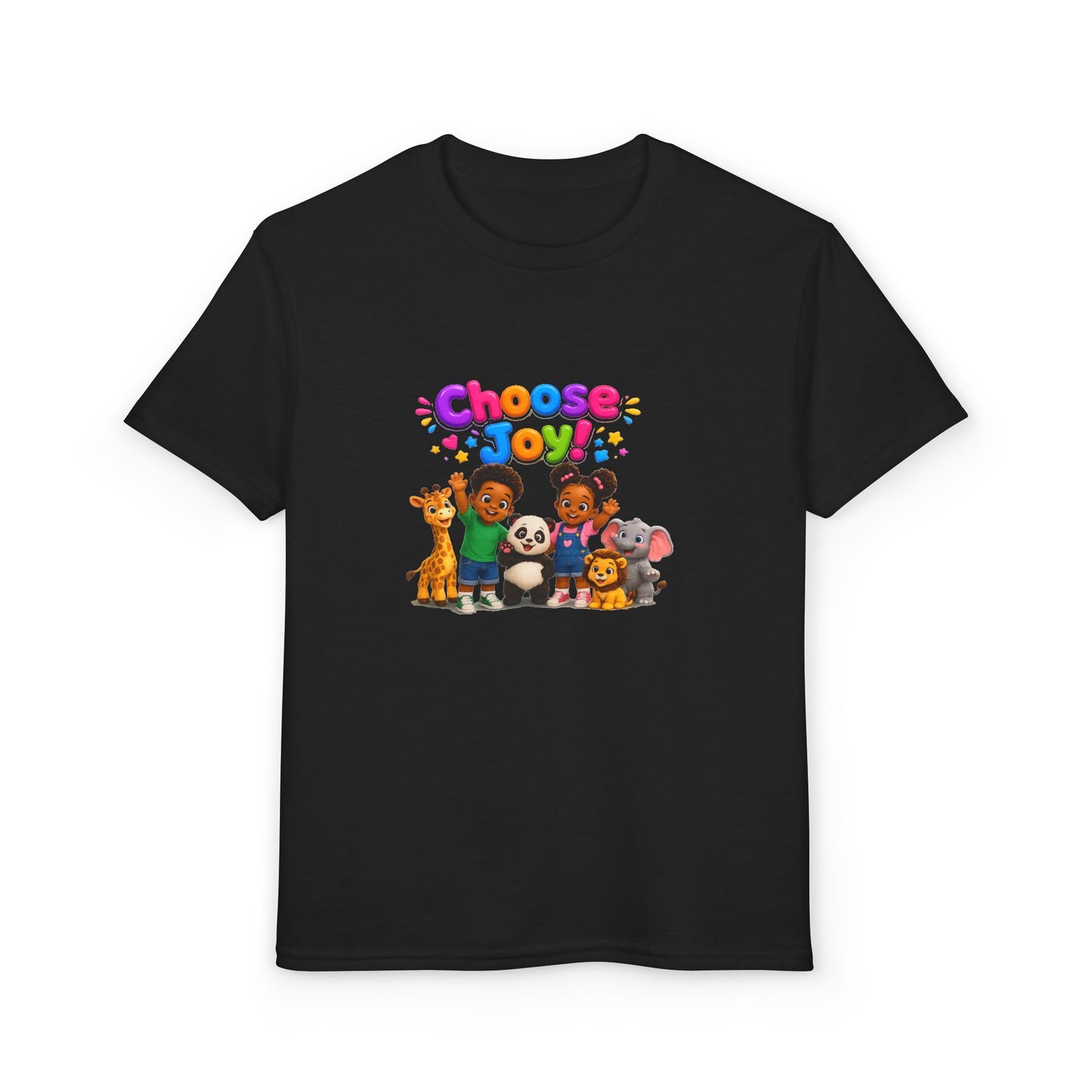 Kids T-Shirt — "Choose Joy" Cute Animal Friends Graphic Tee