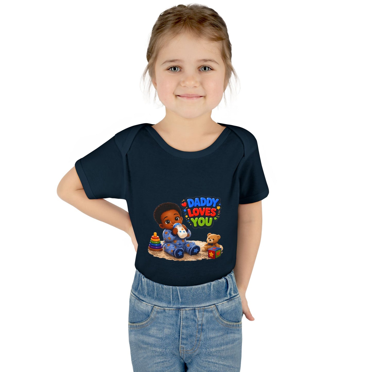 Daddy Loves You Infant Bodysuit — Cute Baby Boy Onesie with Toys Graphic