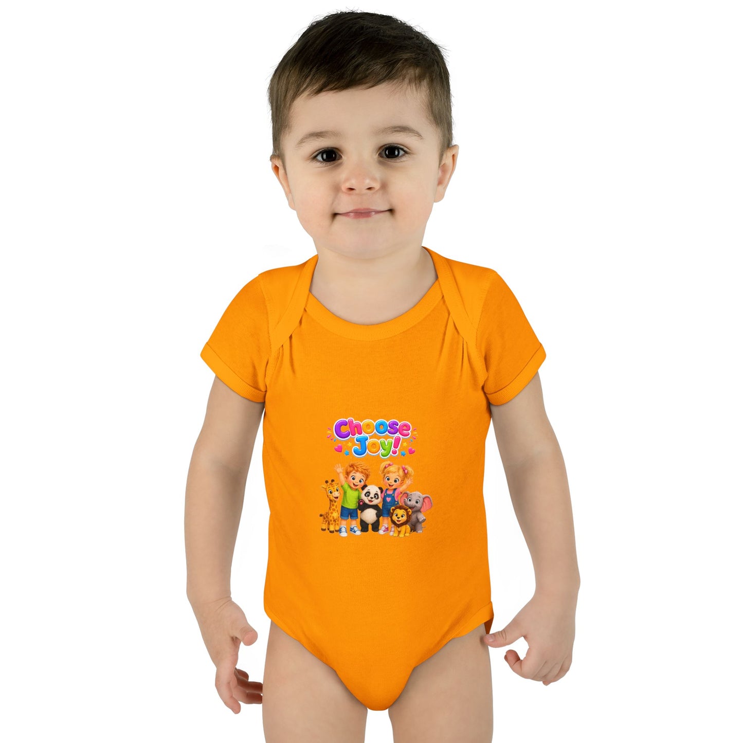 Choose Joy Baby Bodysuit — Cute Animal Crew Infant Onesie