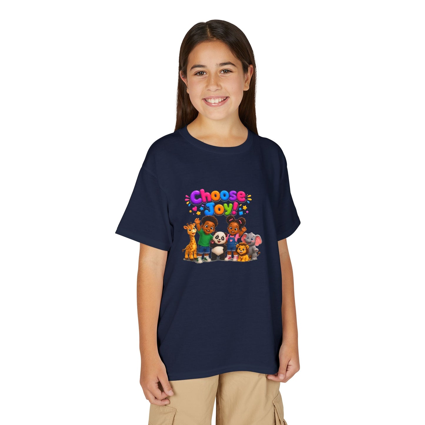 Kids T-Shirt — "Choose Joy" Cute Animal Friends Graphic Tee
