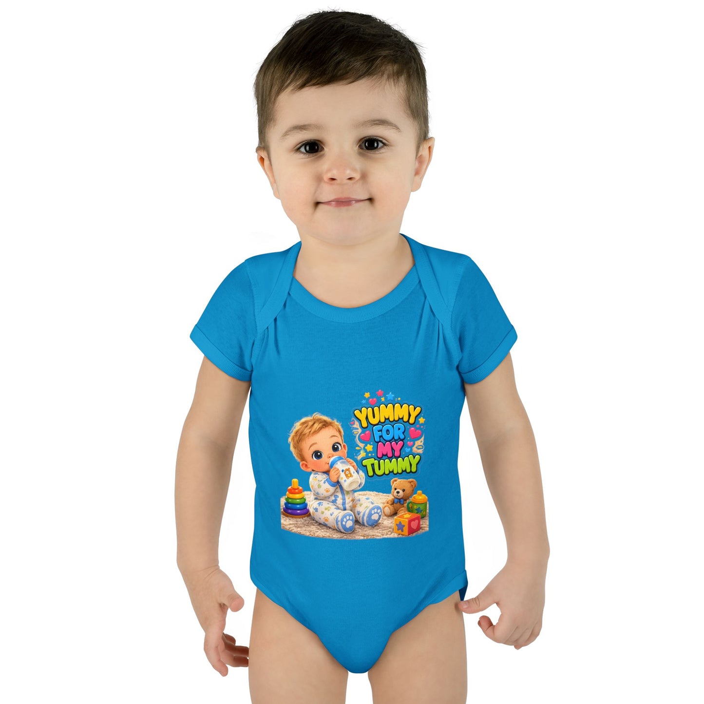 Yummy for My Tummy Baby Bodysuit — Cute Infant Feeding Onesie