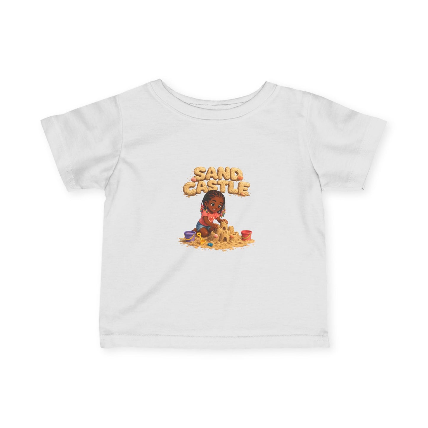 Infant Tee — "Sand Castle" Baby Beach Graphic