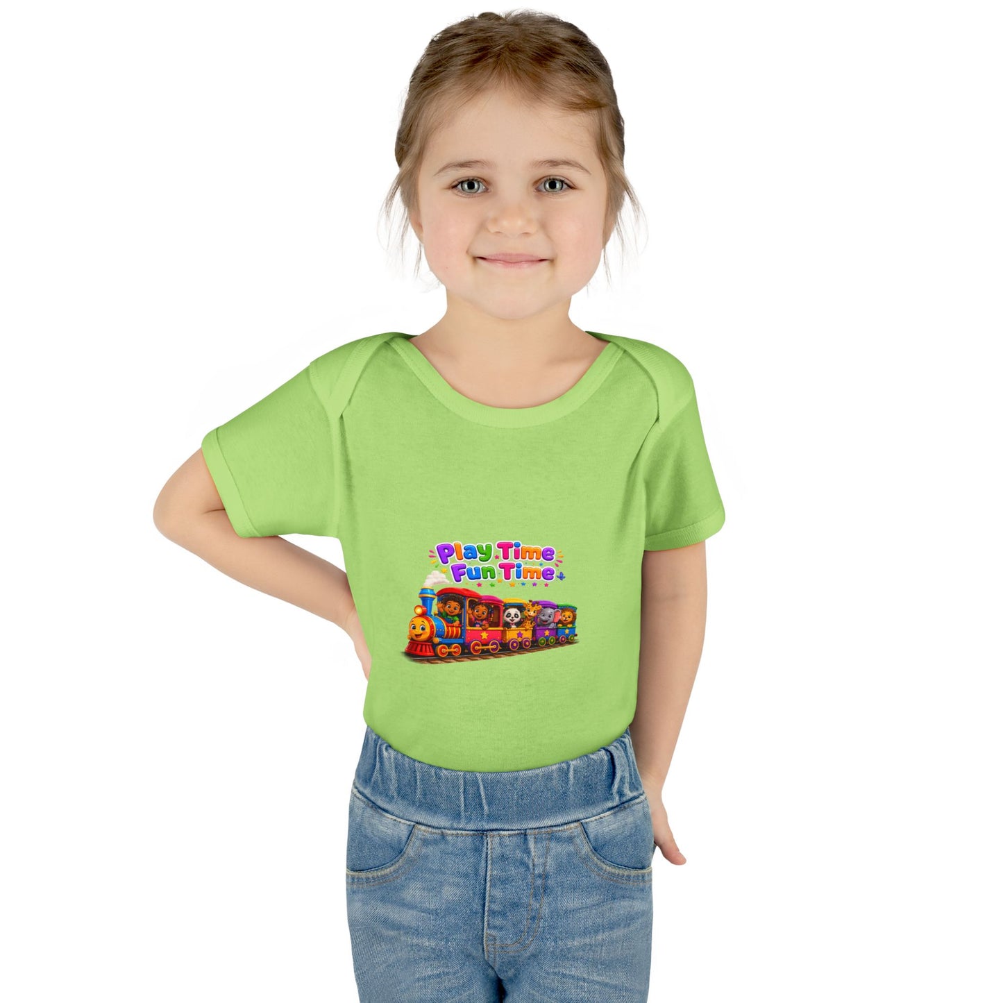 Play Time Fun Time Train Baby Bodysuit — Colorful Infant Onesie
