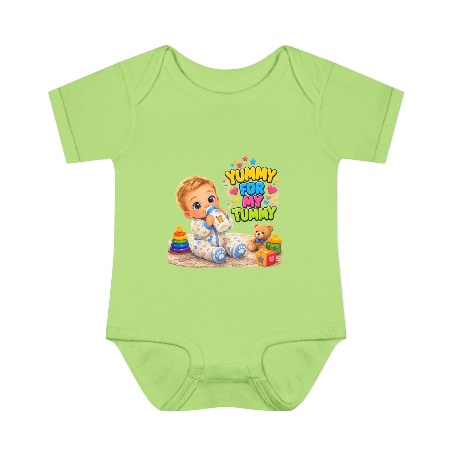Yummy for My Tummy Baby Bodysuit — Cute Infant Feeding Onesie