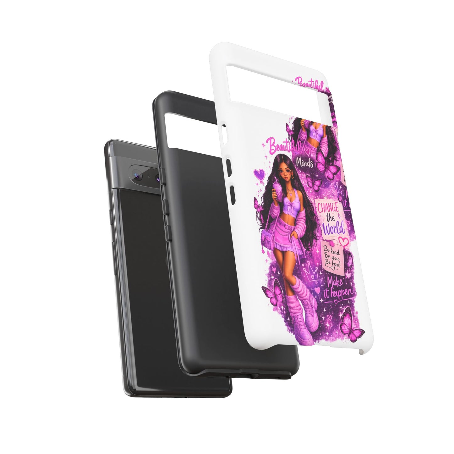 Empowered Girl Phone Case — Pink Butterfly ‘Change the World’ Design