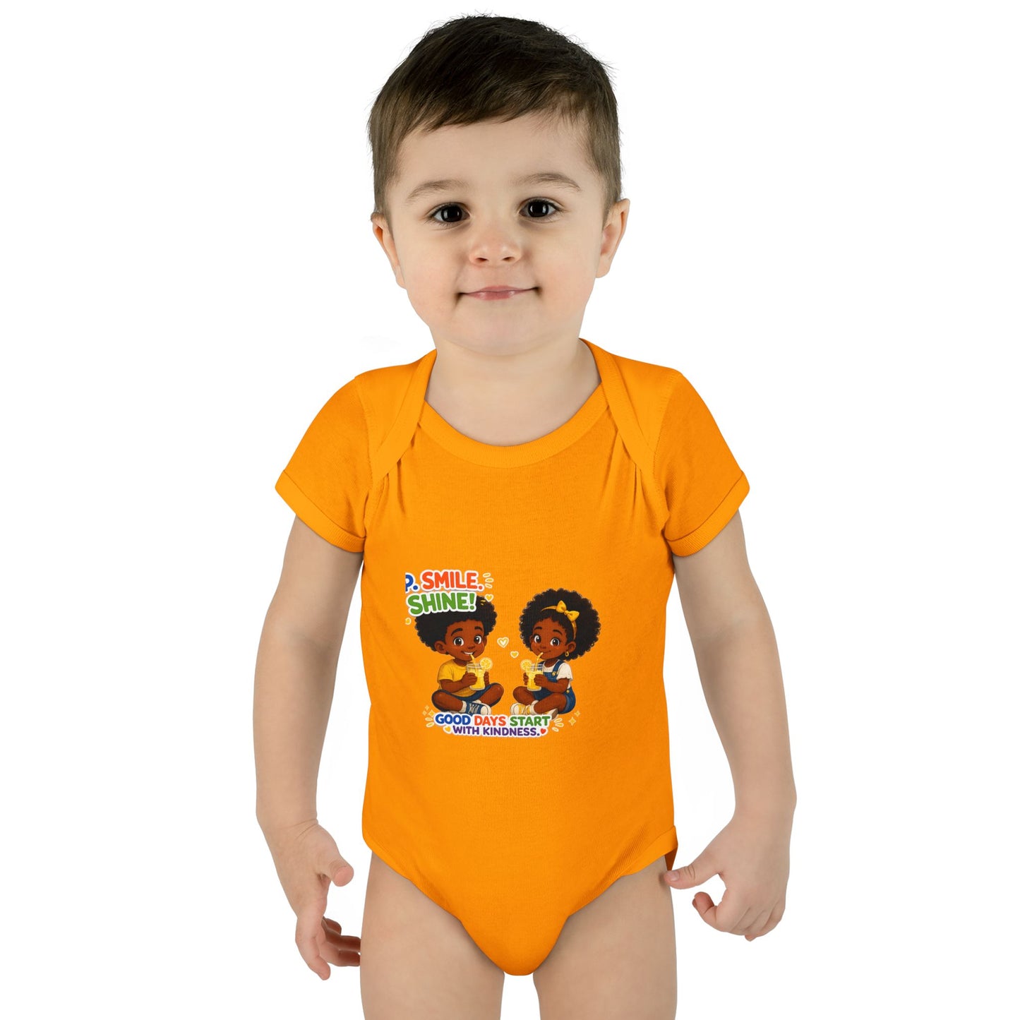 Infant Bodysuit — 'Smile Shine' Cute Baby Onesie with Positive Message