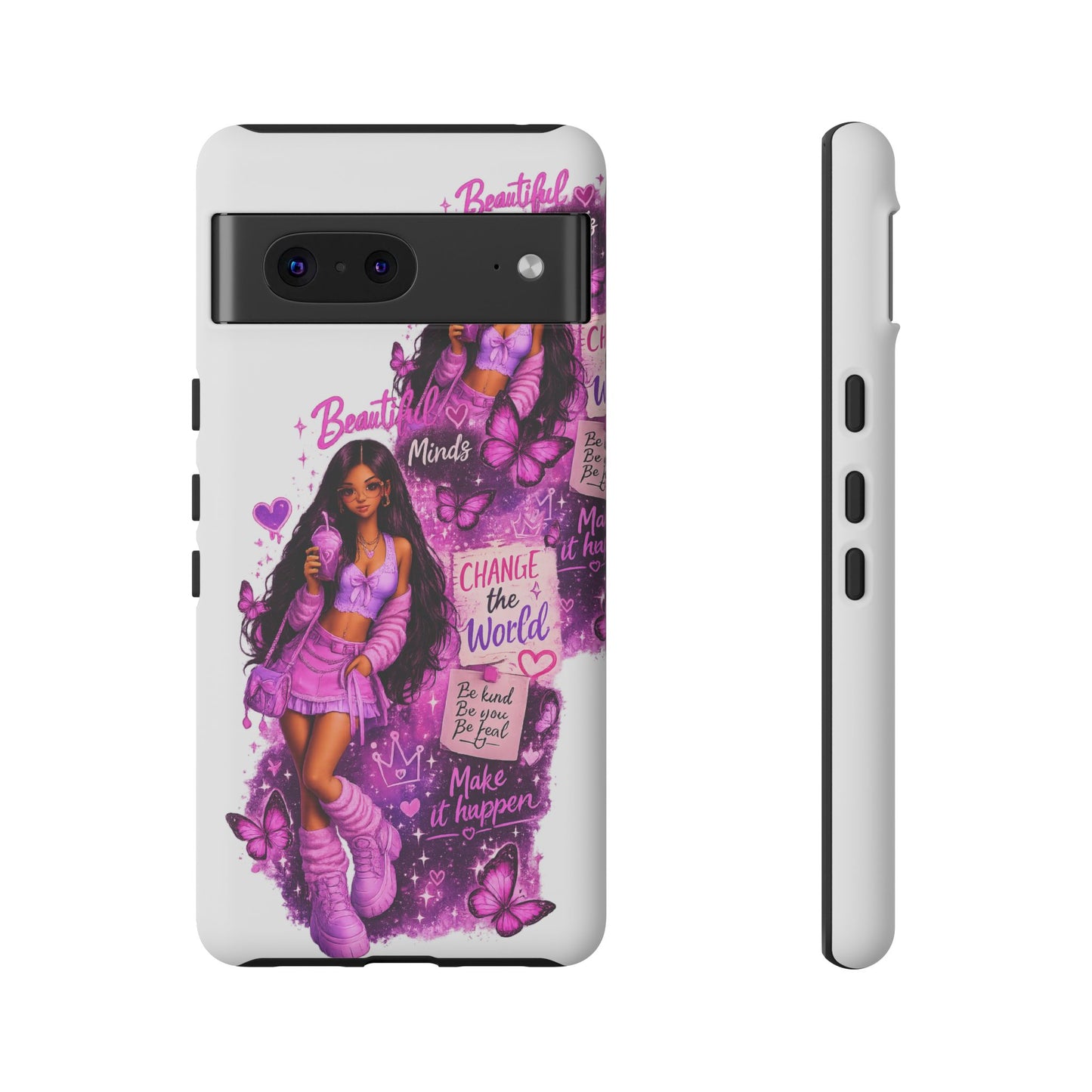 Empowered Girl Phone Case — Pink Butterfly ‘Change the World’ Design