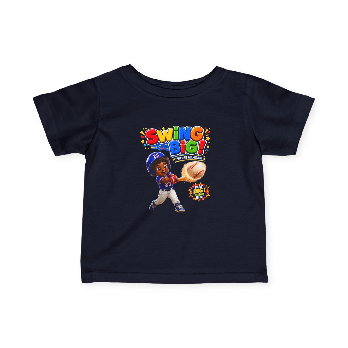 Infant Baseball Tee — "Swing Big!" Cute Baby Baseball Player Shirt
