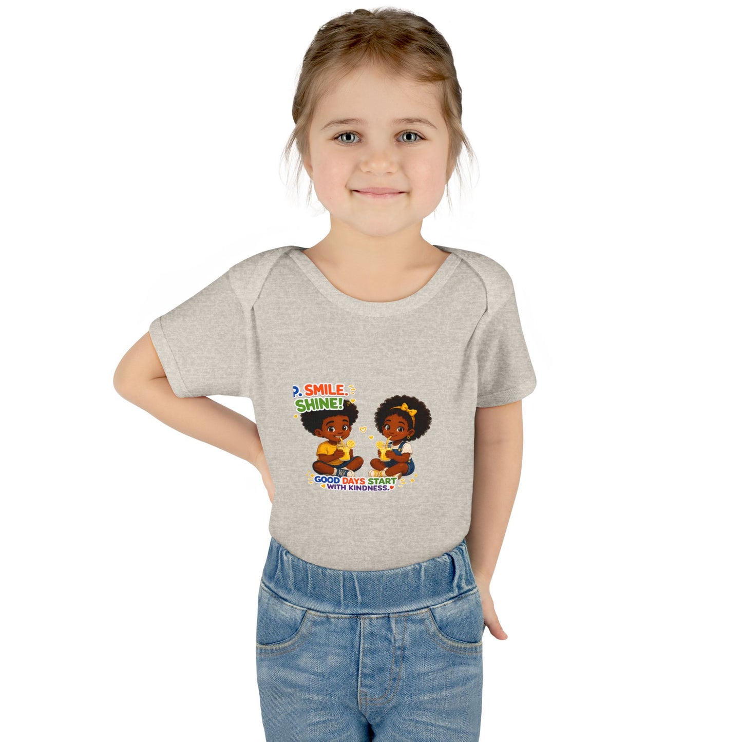 Infant Bodysuit — 'Smile Shine' Cute Baby Onesie with Positive Message