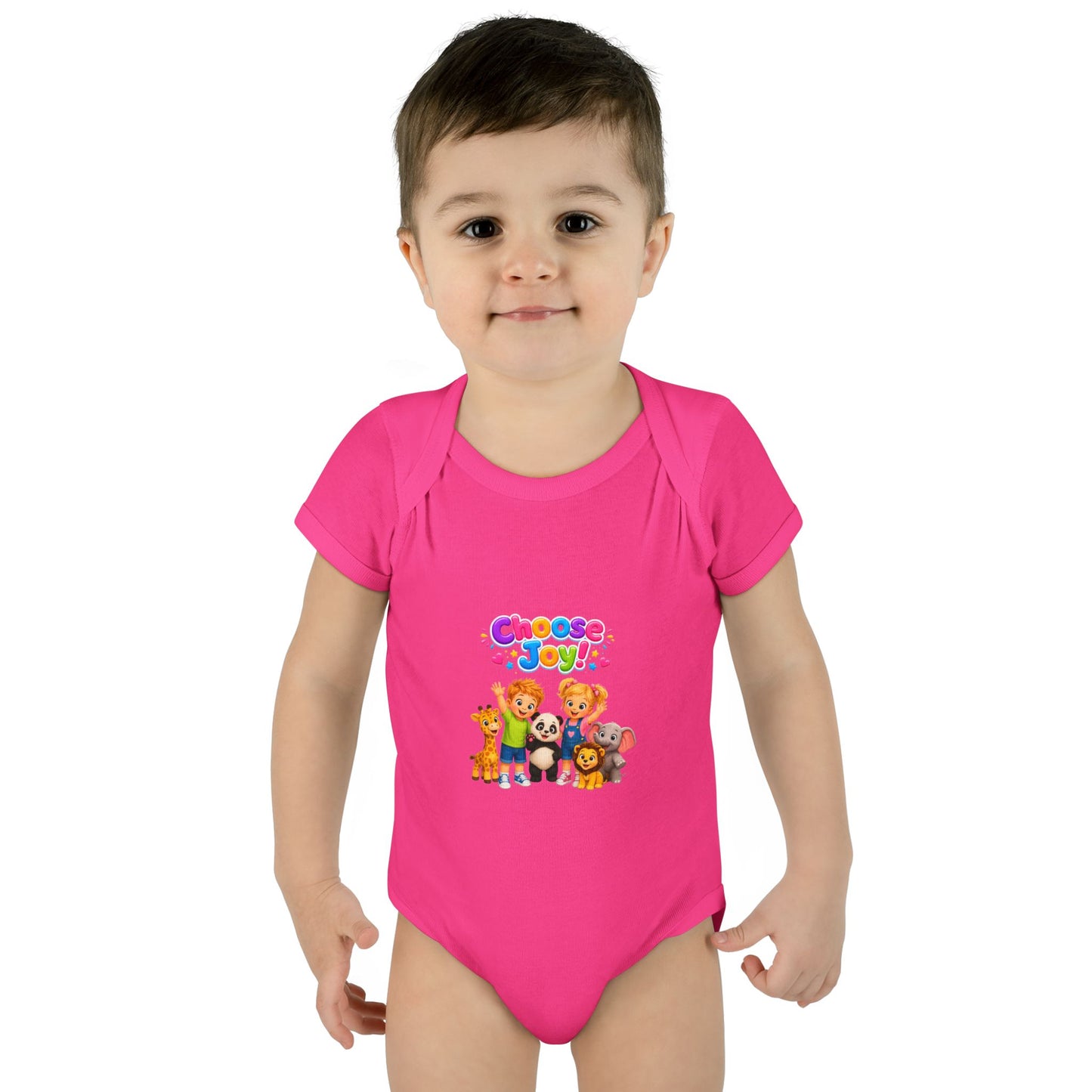 Choose Joy Baby Bodysuit — Cute Animal Crew Infant Onesie