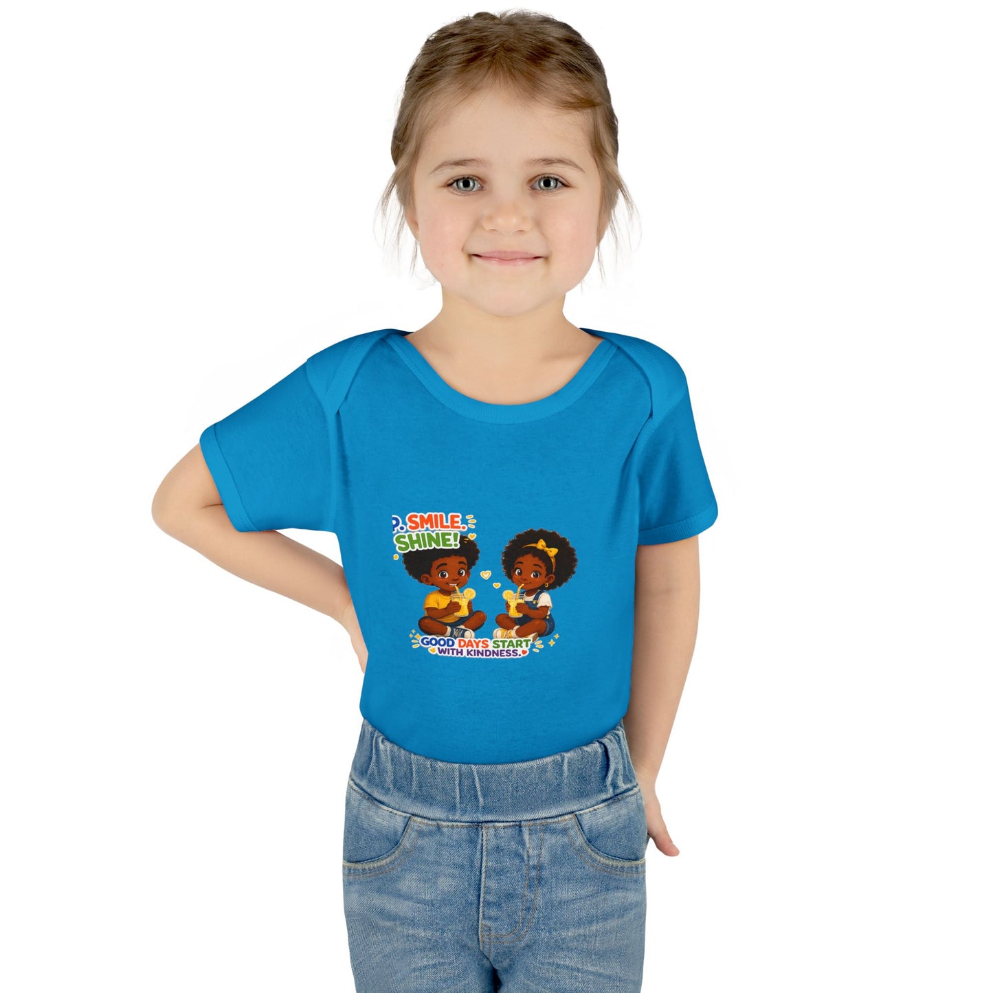 Infant Bodysuit — 'Smile Shine' Cute Baby Onesie with Positive Message