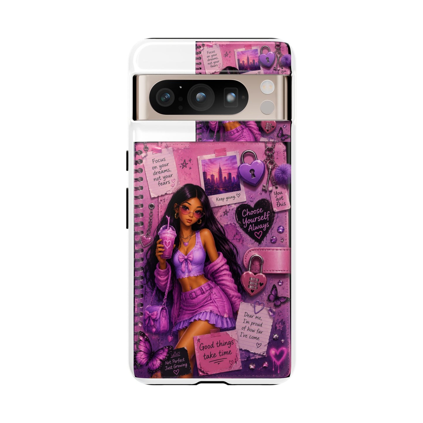 Purple Aesthetic Phone Case — Girl Collage 'Choose Yourself' Design