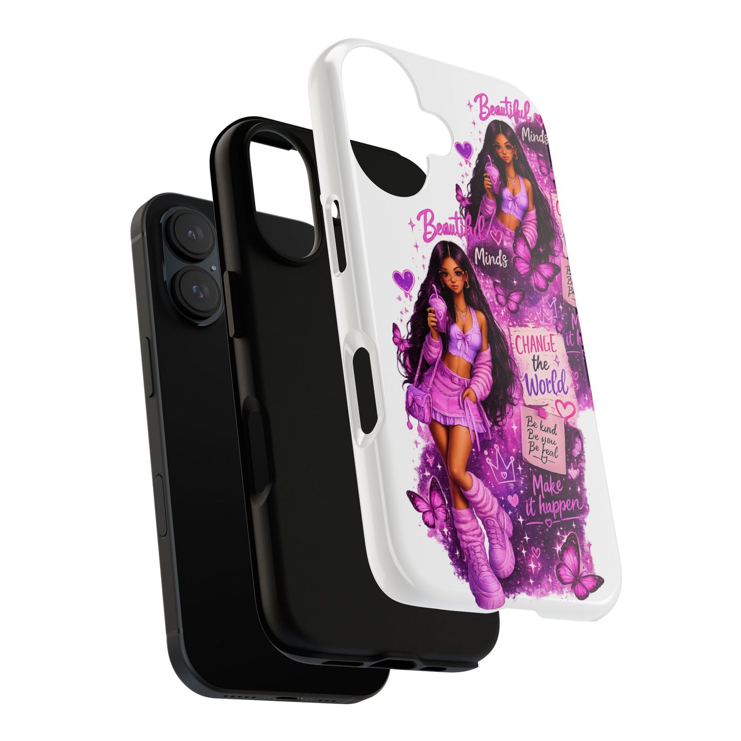 Empowered Girl Phone Case — Pink Butterfly ‘Change the World’ Design