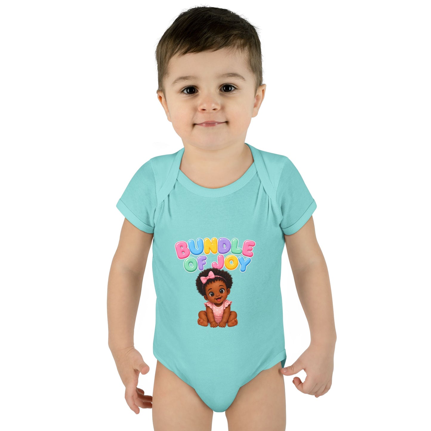 Baby Bodysuit - "Bundle of Joy" Cute African American Baby Graphic