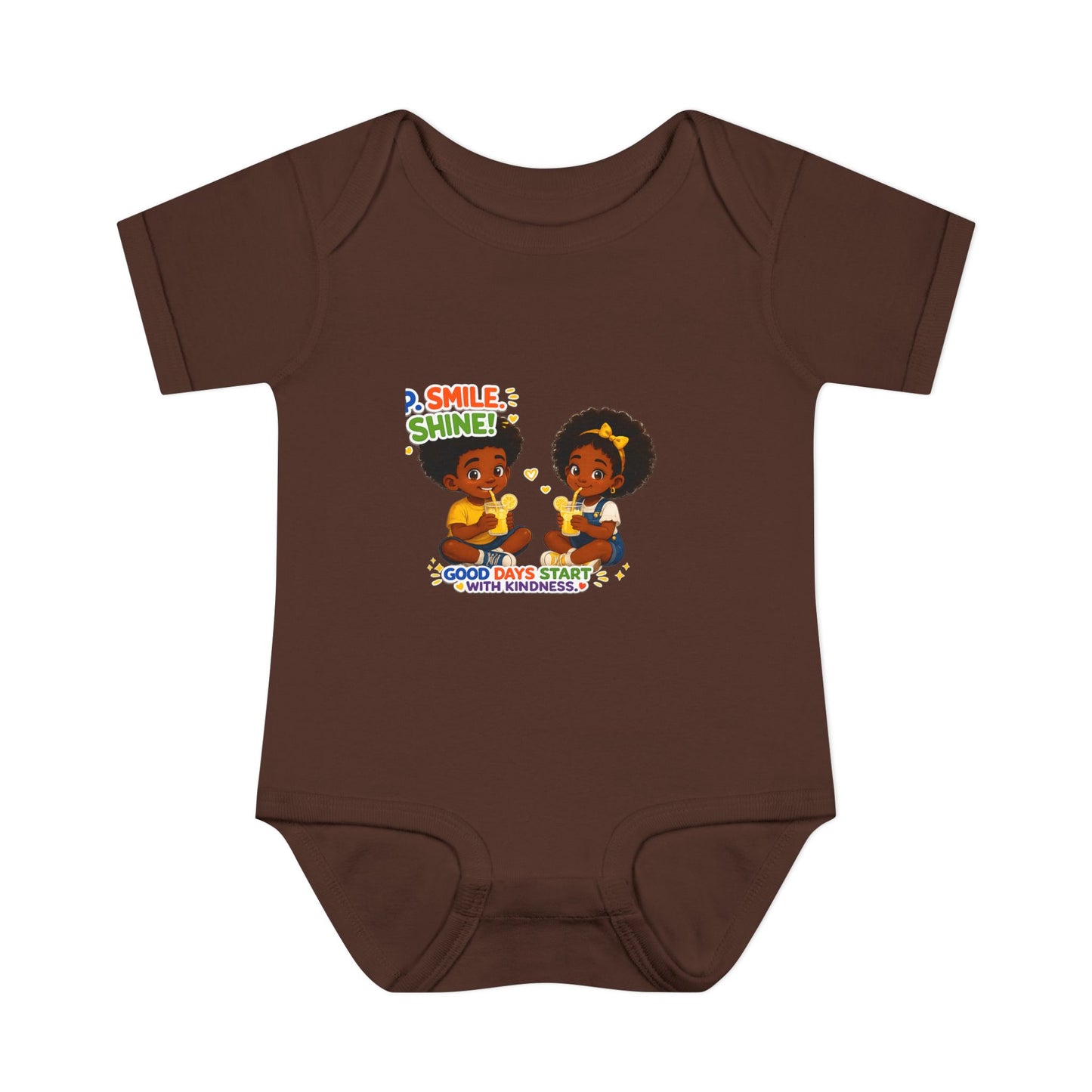 Infant Bodysuit — 'Smile Shine' Cute Baby Onesie with Positive Message