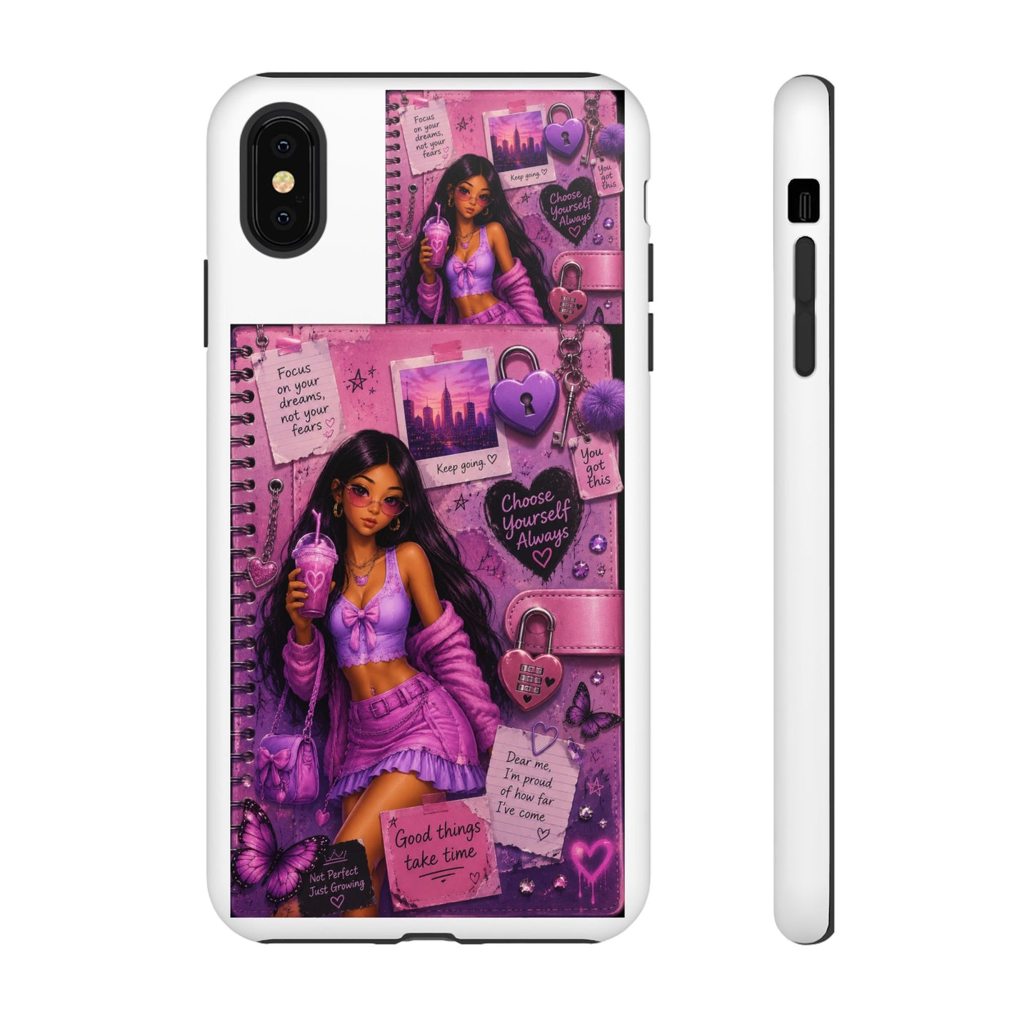 Purple Aesthetic Phone Case — Girl Collage 'Choose Yourself' Design