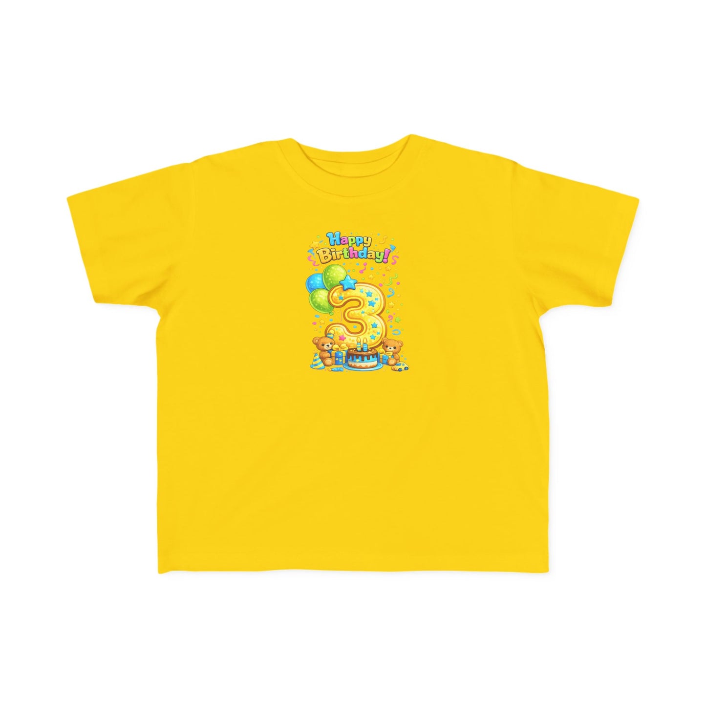 Copy of Toddler 3rd Birthday Tee — "Happy Birthday