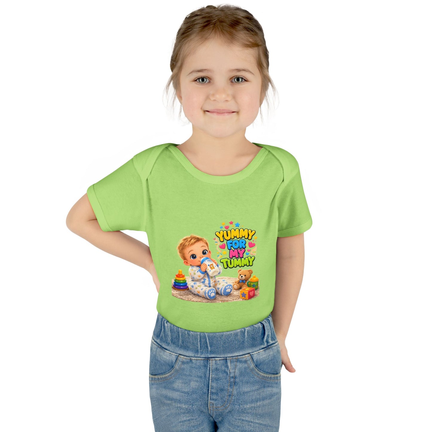 Yummy for My Tummy Baby Bodysuit — Cute Infant Feeding Onesie
