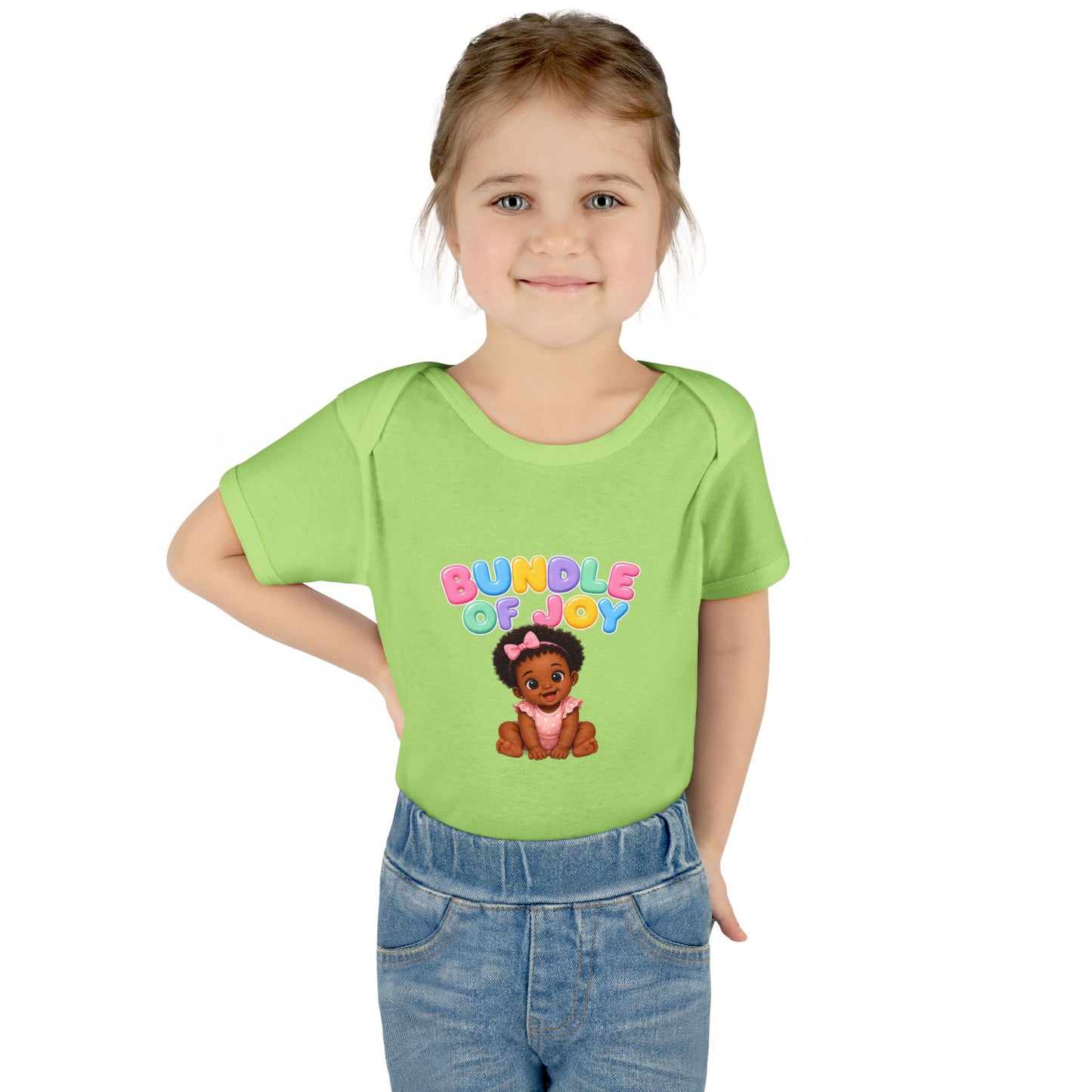Baby Bodysuit - "Bundle of Joy" Cute African American Baby Graphic