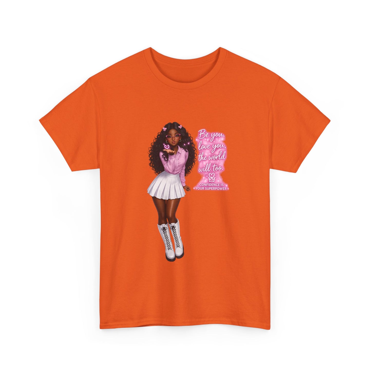 Afro Pink Cheerleader Tee – "Queen" Graphic Cotton T-Shirt