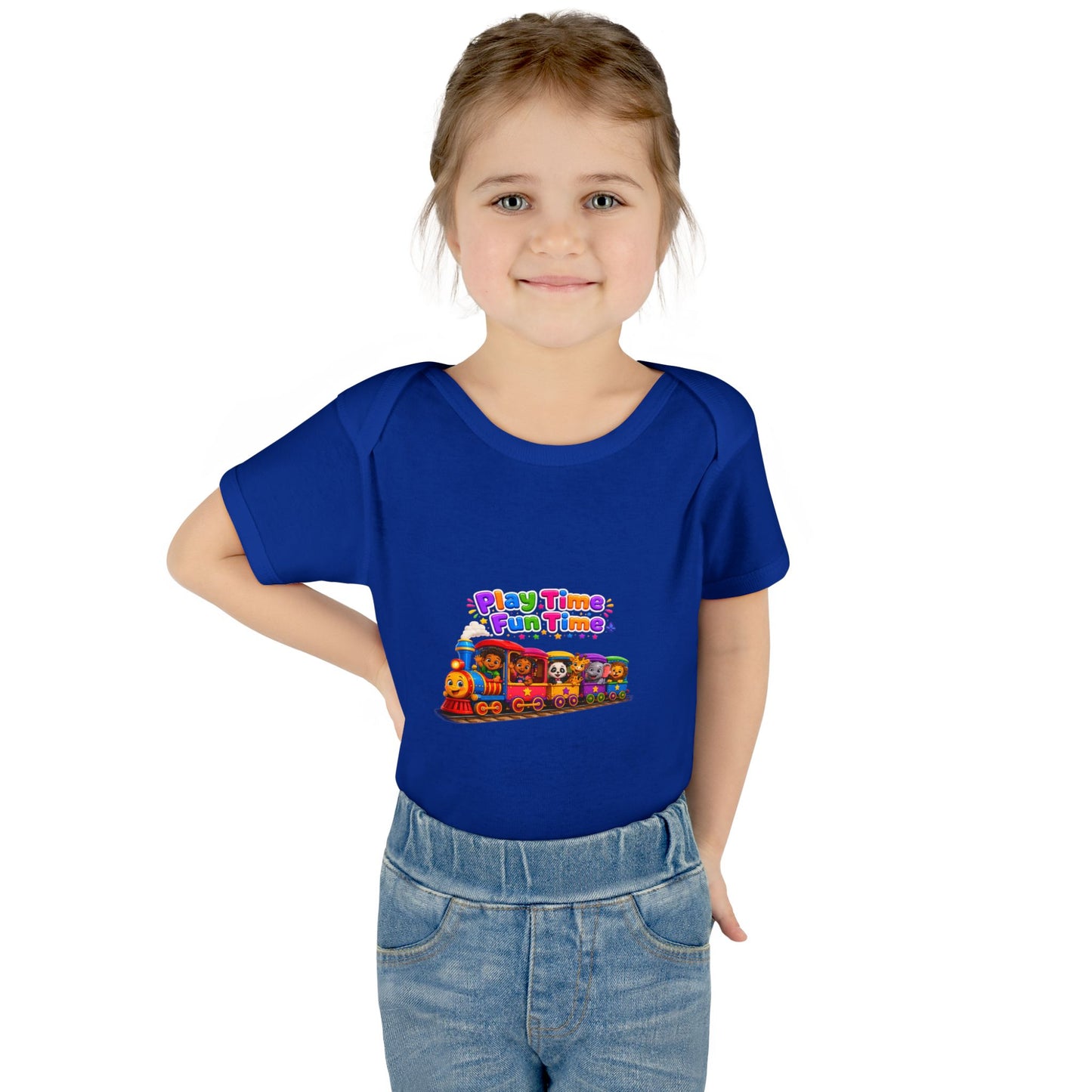 Play Time Fun Time Train Baby Bodysuit — Colorful Infant Onesie