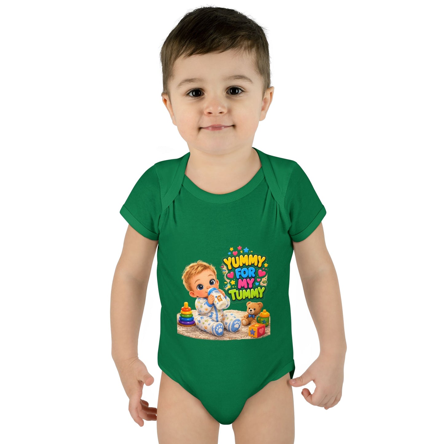Yummy for My Tummy Baby Bodysuit — Cute Infant Feeding Onesie