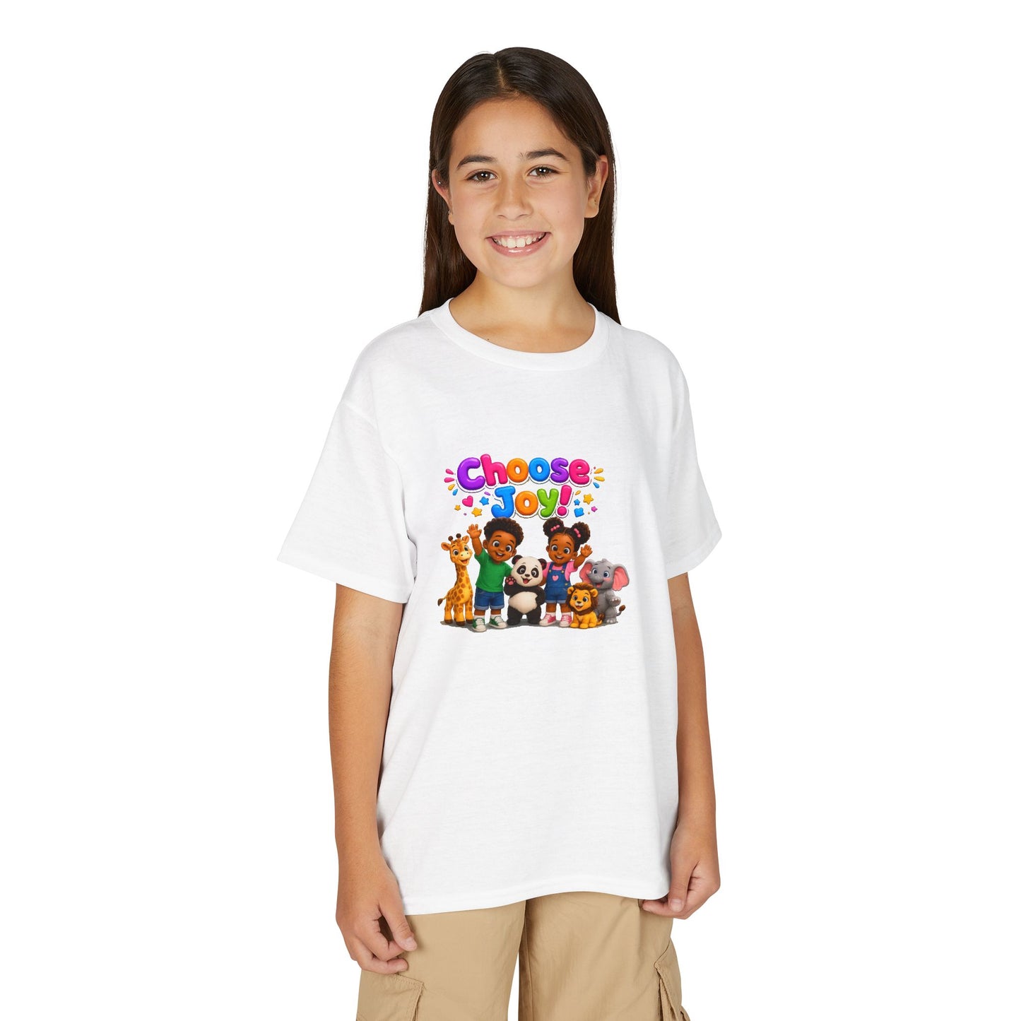 Kids T-Shirt — "Choose Joy" Cute Animal Friends Graphic Tee