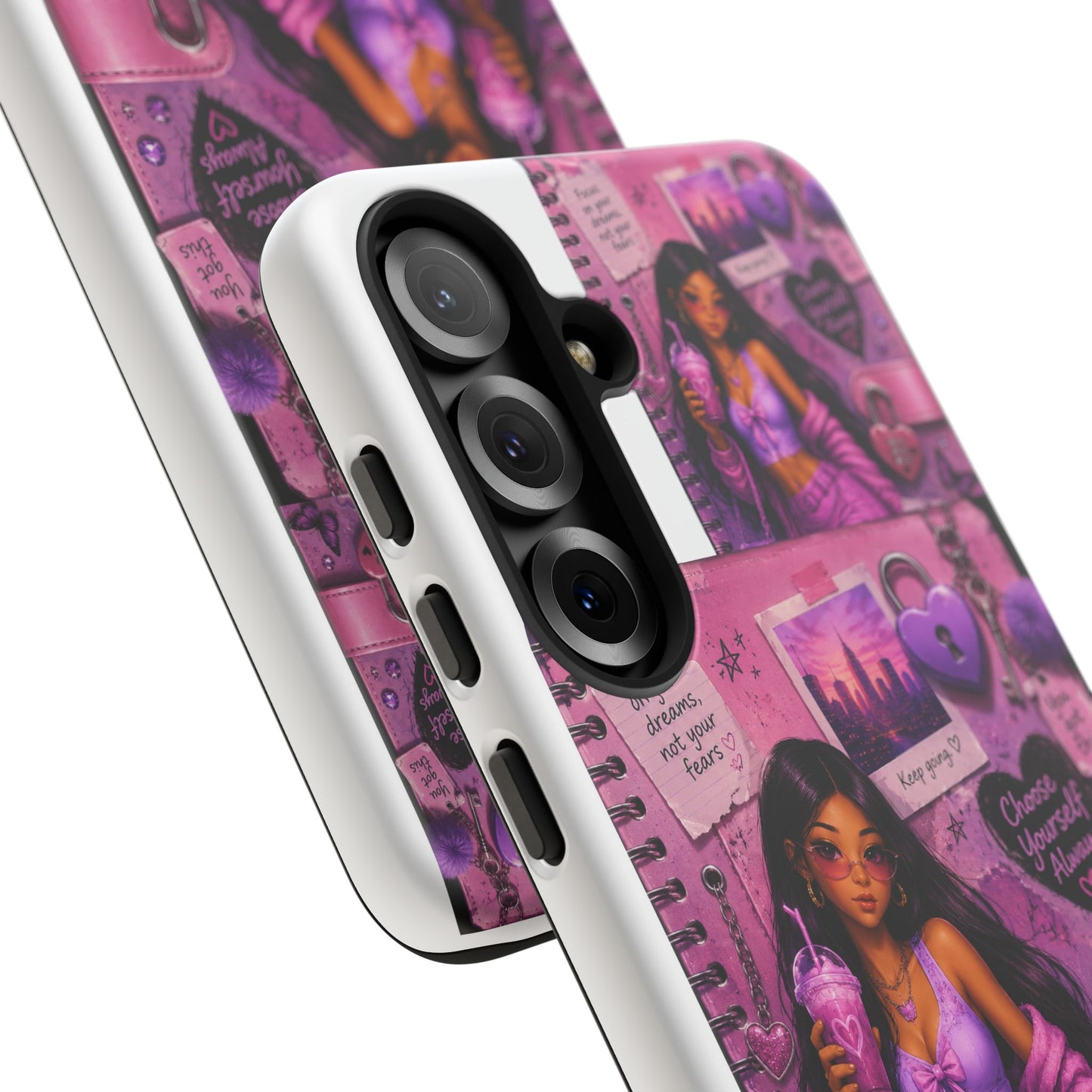 Purple Aesthetic Phone Case — Girl Collage 'Choose Yourself' Design