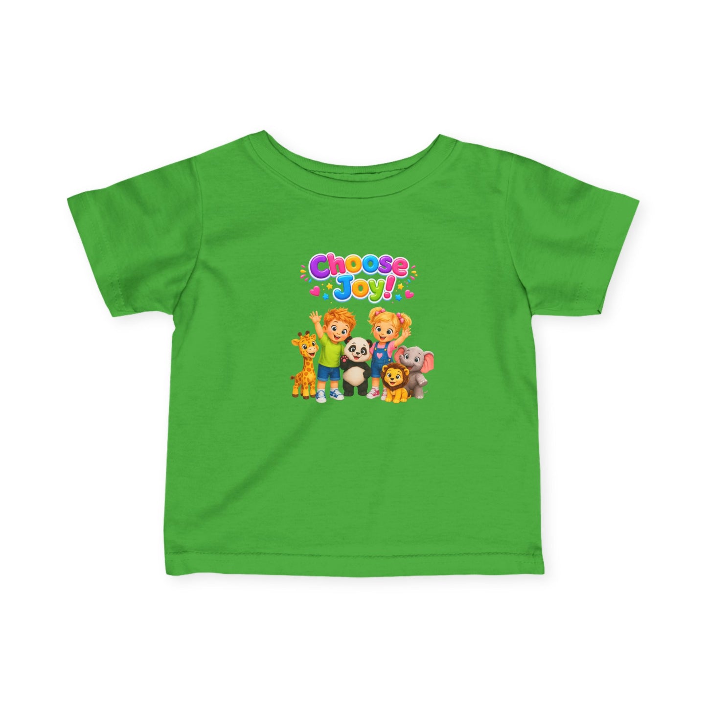 Infant Tee — "Choose Joy" Cute Animal Crew Baby T-Shirt