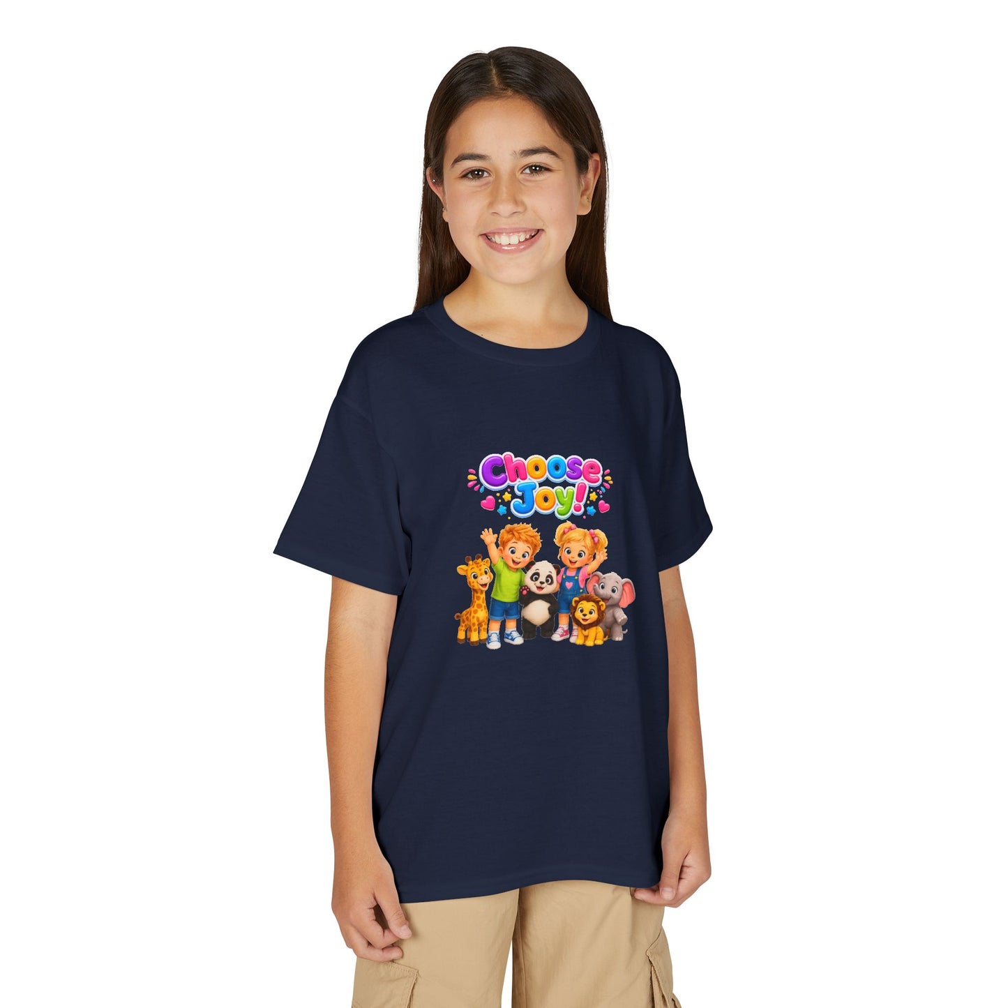 Kids T-Shirt — "Choose Joy" Cute Animal Friends Graphic