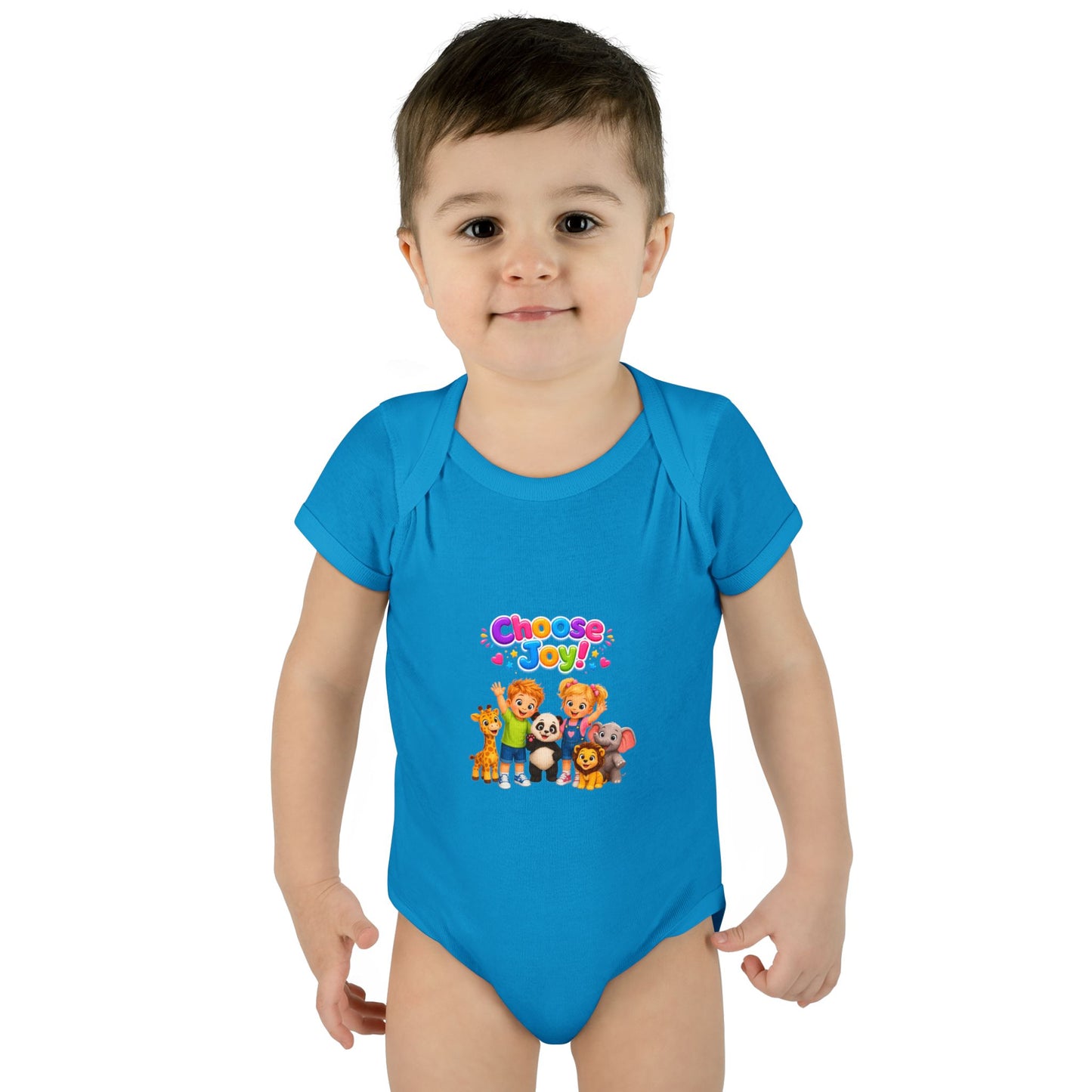 Choose Joy Baby Bodysuit — Cute Animal Crew Infant Onesie