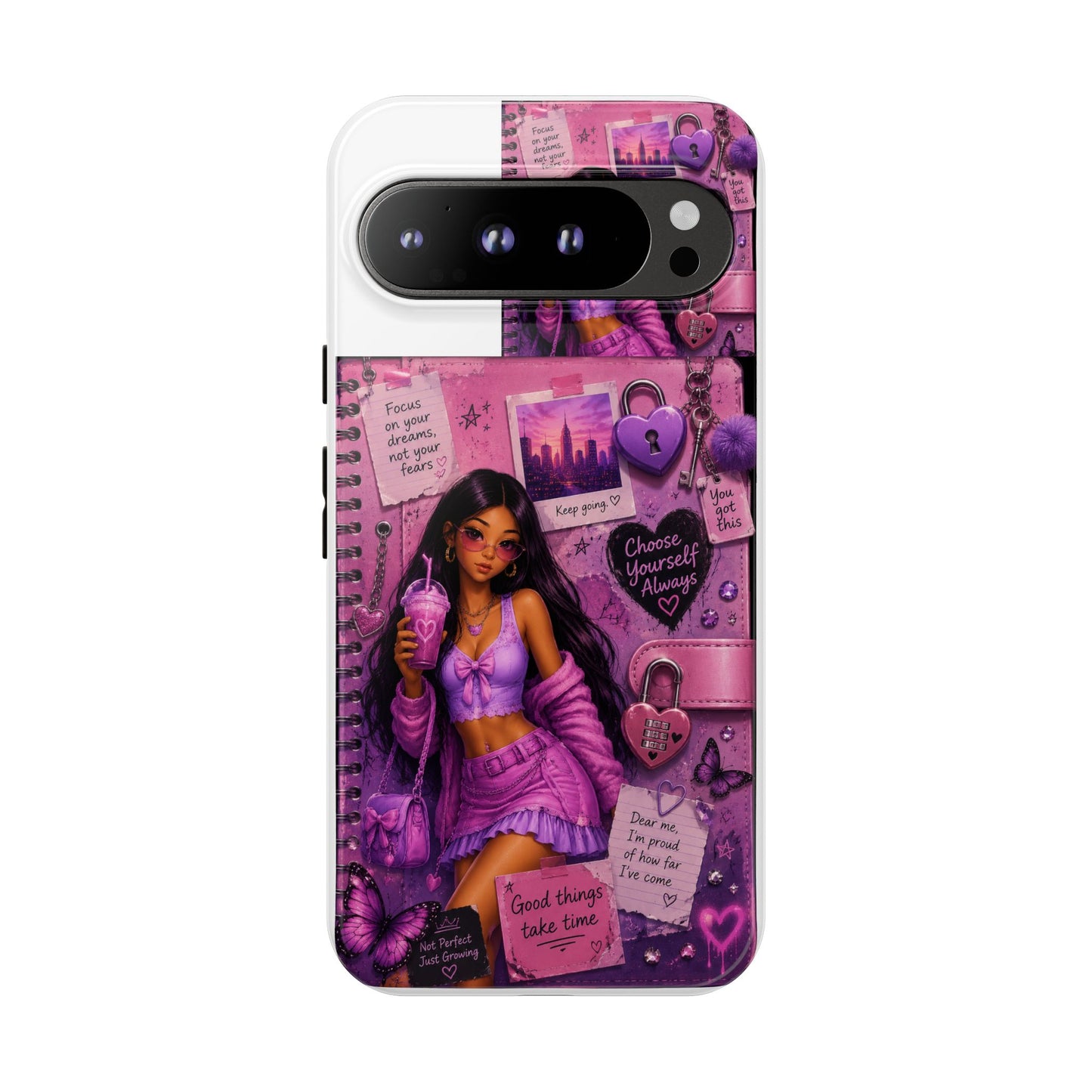 Purple Aesthetic Phone Case — Girl Collage 'Choose Yourself' Design