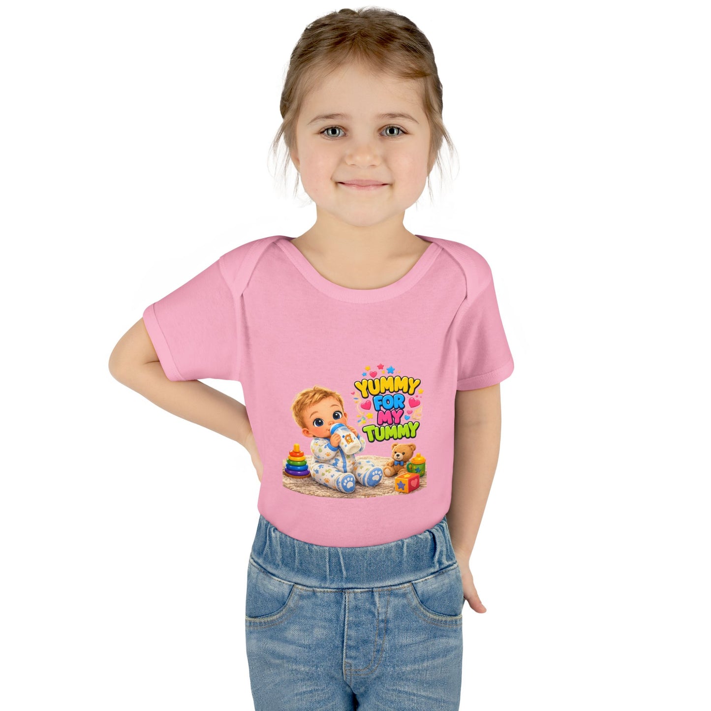 Yummy for My Tummy Baby Bodysuit — Cute Infant Feeding Onesie