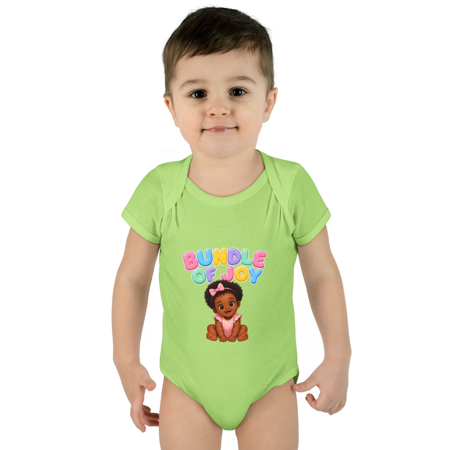 Baby Bodysuit - "Bundle of Joy" Cute African American Baby Graphic