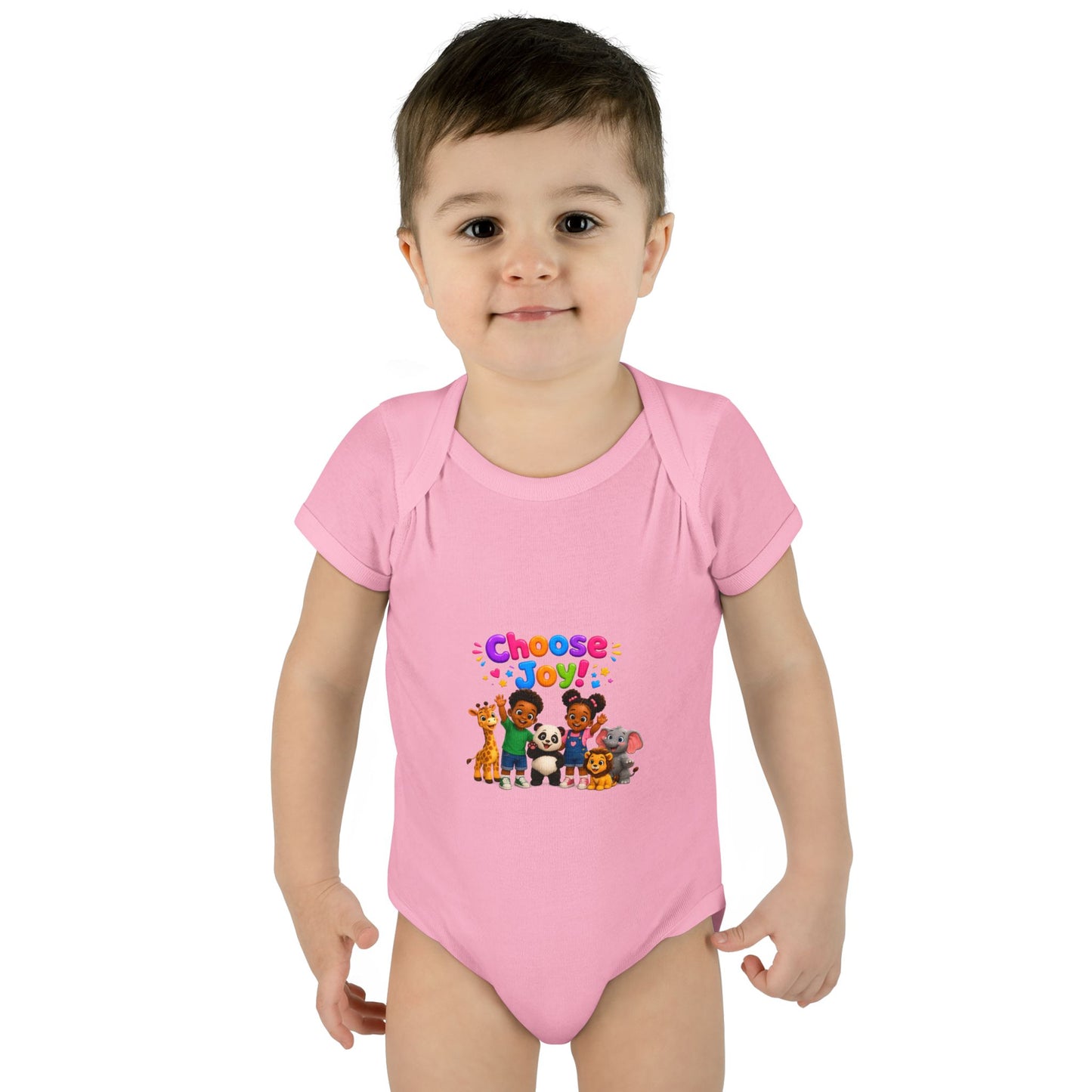 Choose Joy! Baby Bodysuit — Cute Animal Crew Infant Onesie