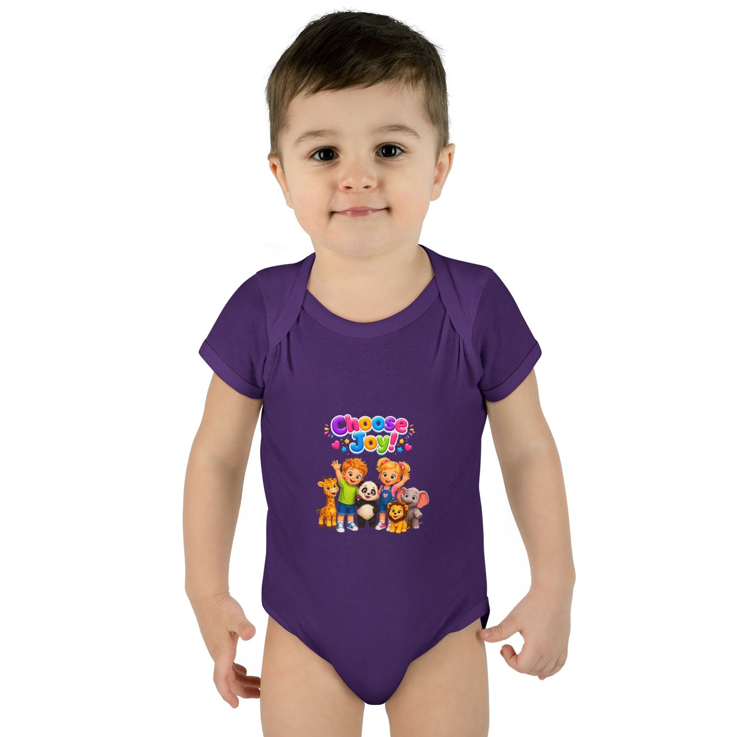 Choose Joy Baby Bodysuit — Cute Animal Crew Infant Onesie
