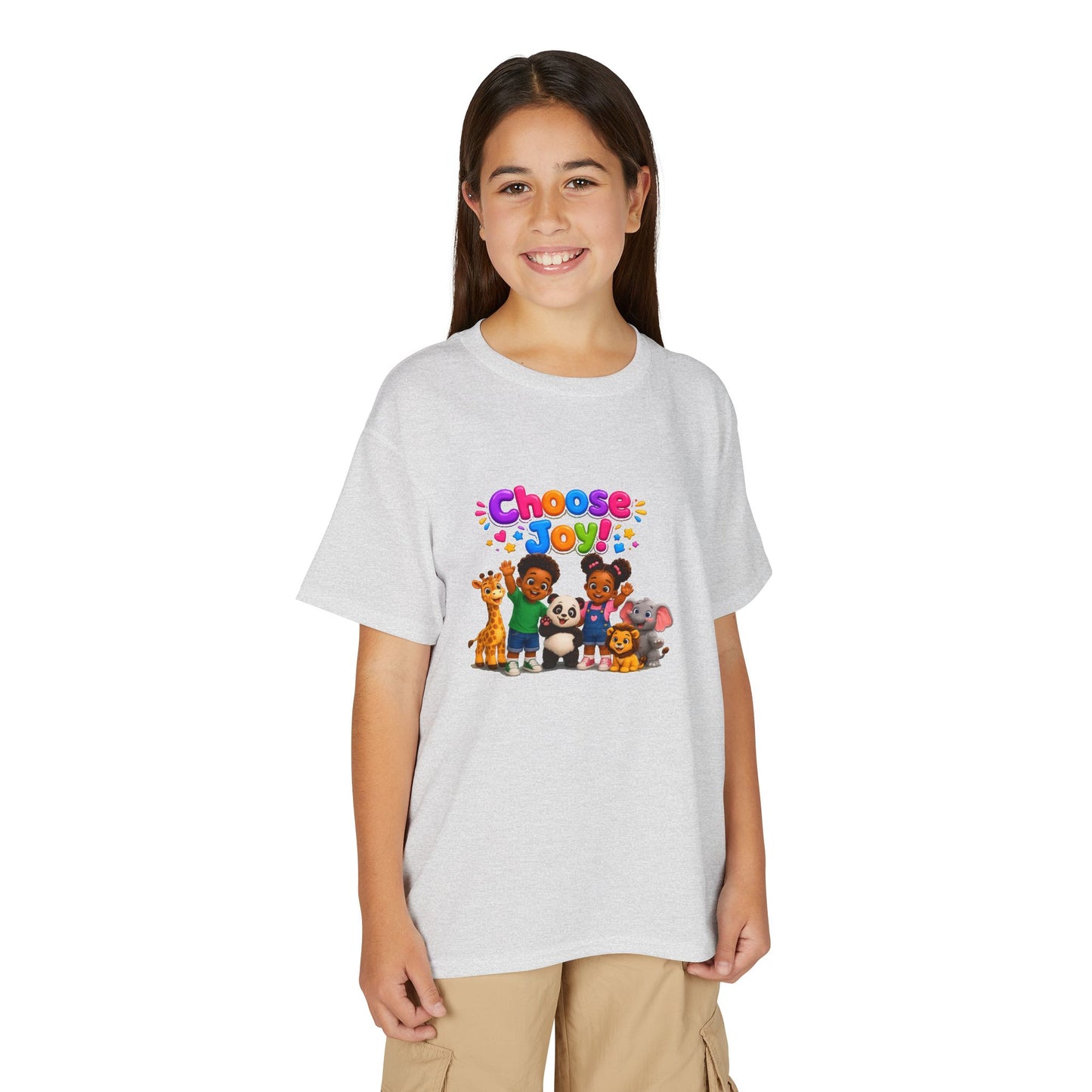 Kids T-Shirt — "Choose Joy" Cute Animal Friends Graphic Tee
