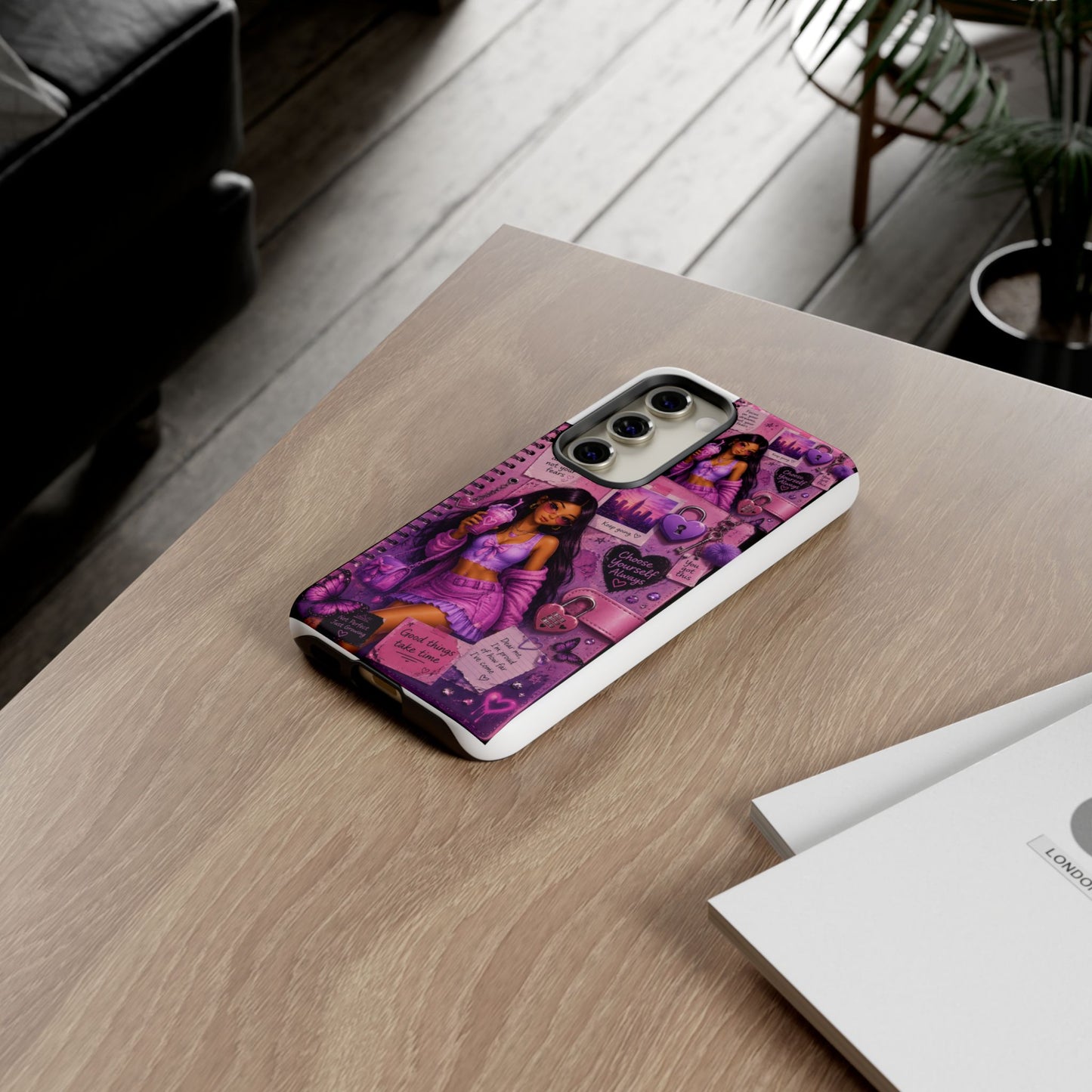 Purple Aesthetic Phone Case — Girl Collage 'Choose Yourself' Design