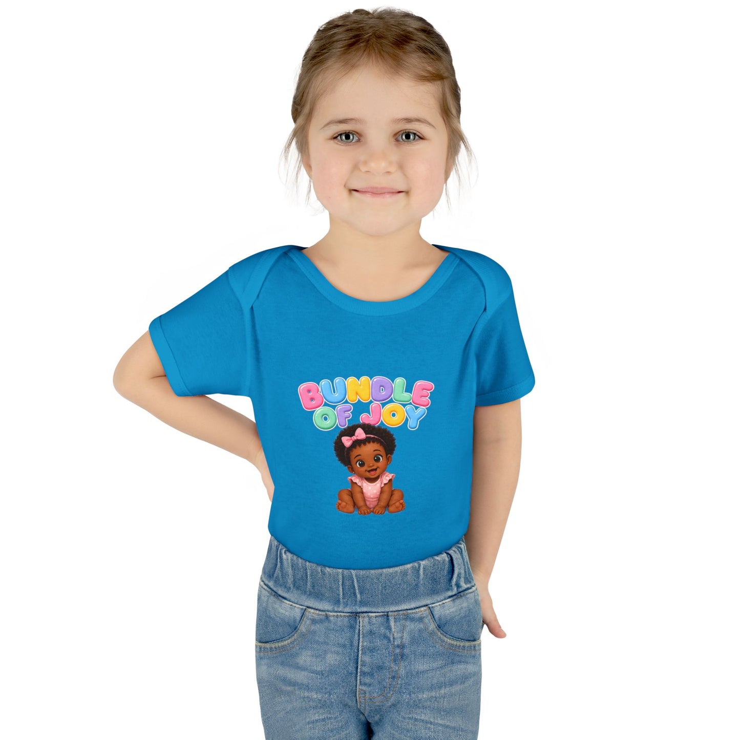 Baby Bodysuit - "Bundle of Joy" Cute African American Baby Graphic