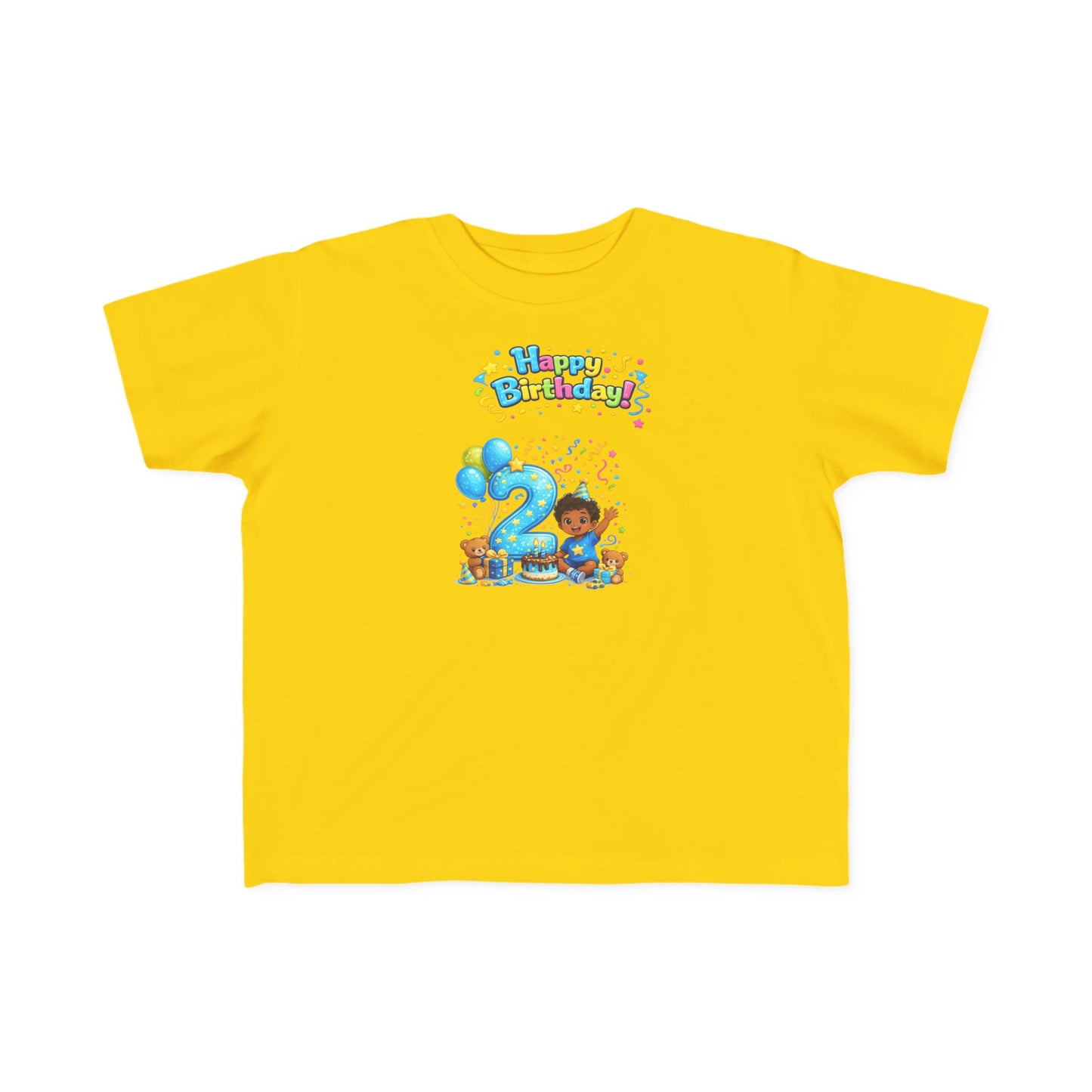 Copy of Copy of Toddler Birthday Tee — "Happy Birthday 2" Girl Balloon Party Shirt