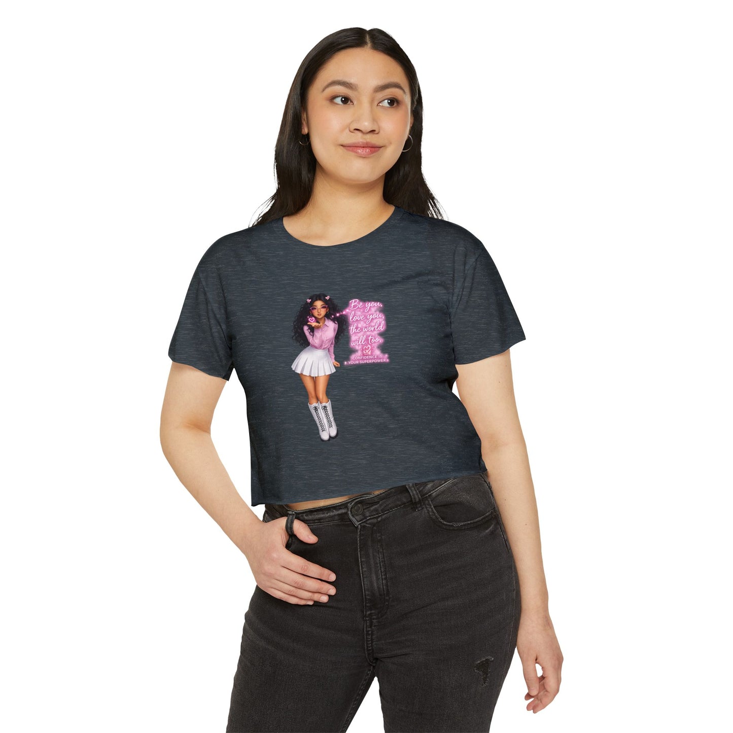 Women's Festival Crop Top — Pink Glitter Diva Graphic