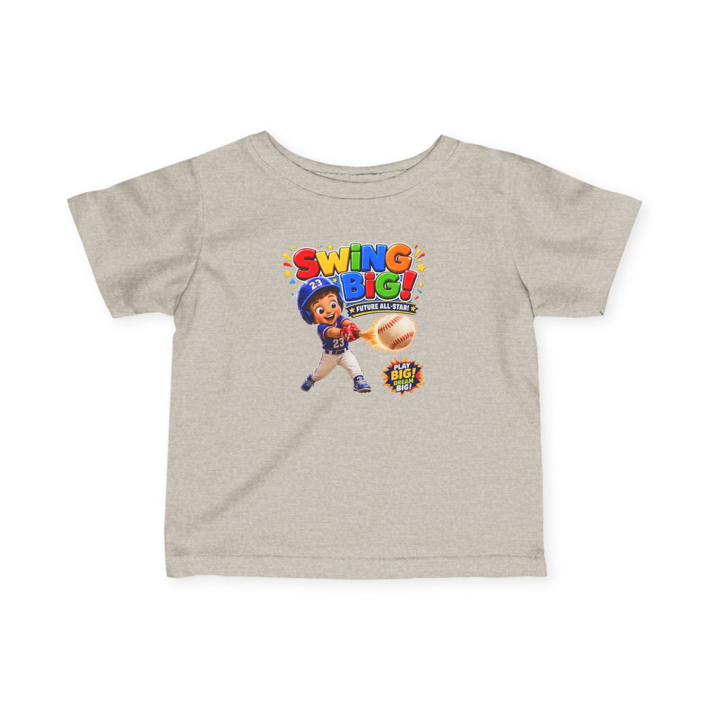 Infant Tee — "Swing Big!" Baseball Baby Shirt