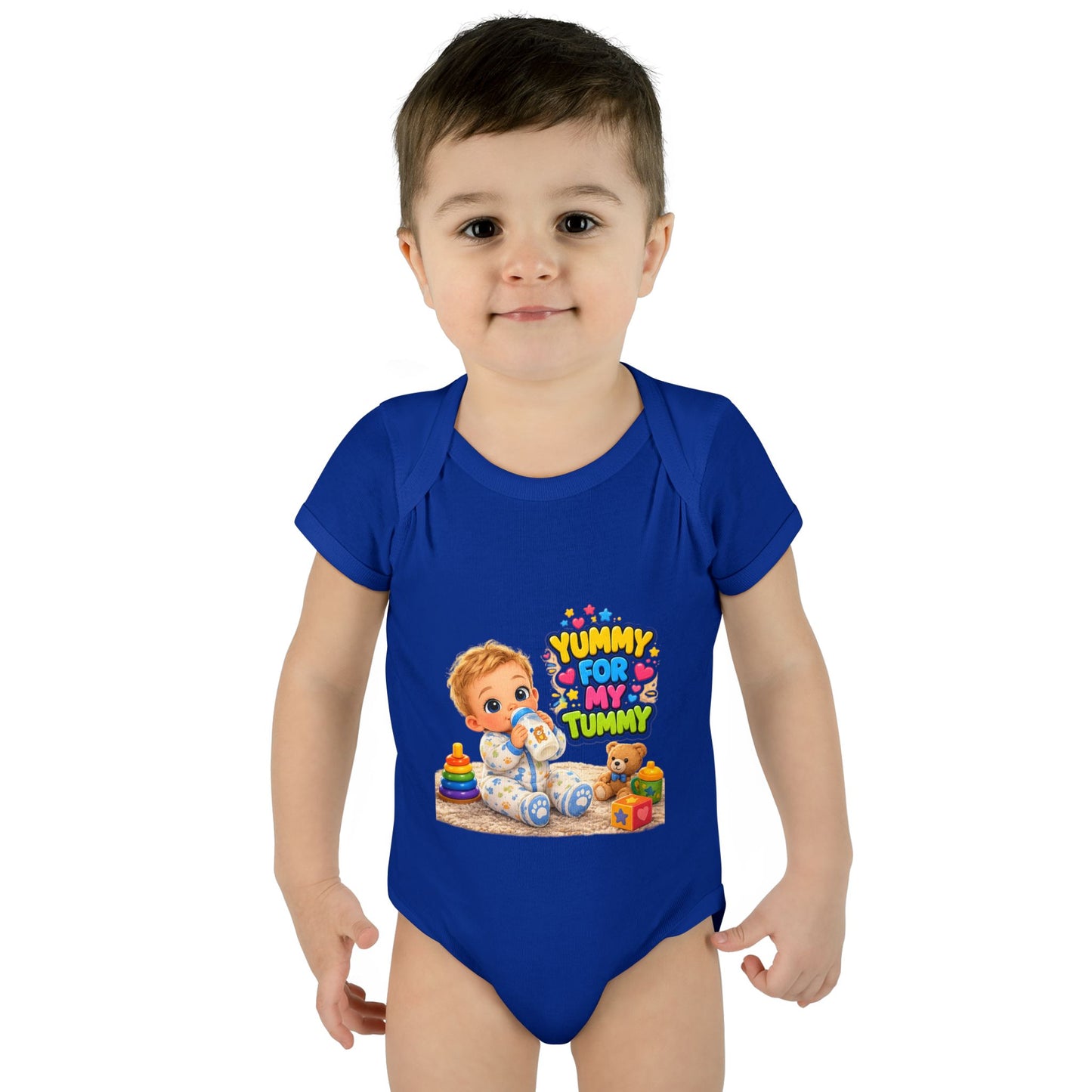 Yummy for My Tummy Baby Bodysuit — Cute Infant Feeding Onesie