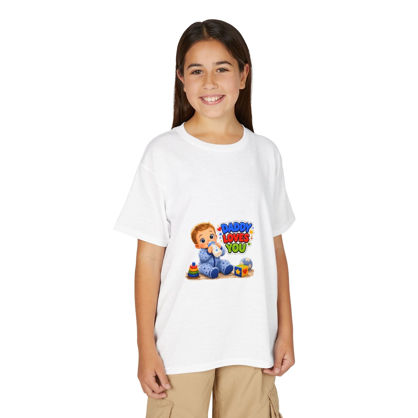 Daddy Loves You Youth T‑Shirt — Cute Baby & Toys Graphic