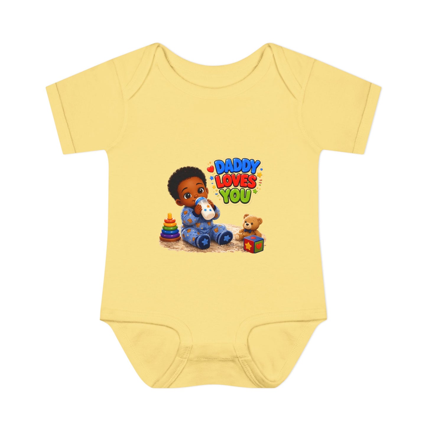 Daddy Loves You Infant Bodysuit — Cute Baby Boy Onesie with Toys Graphic