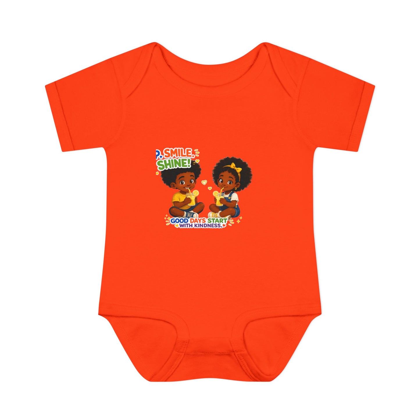 Infant Bodysuit — 'Smile Shine' Cute Baby Onesie with Positive Message